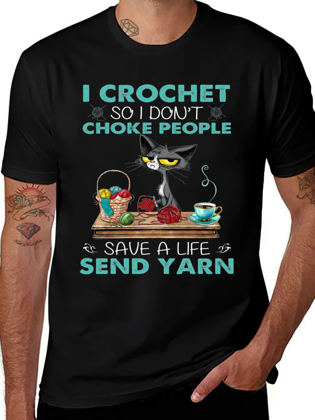 Camiseta Crochet Para No Estrangular Divertida