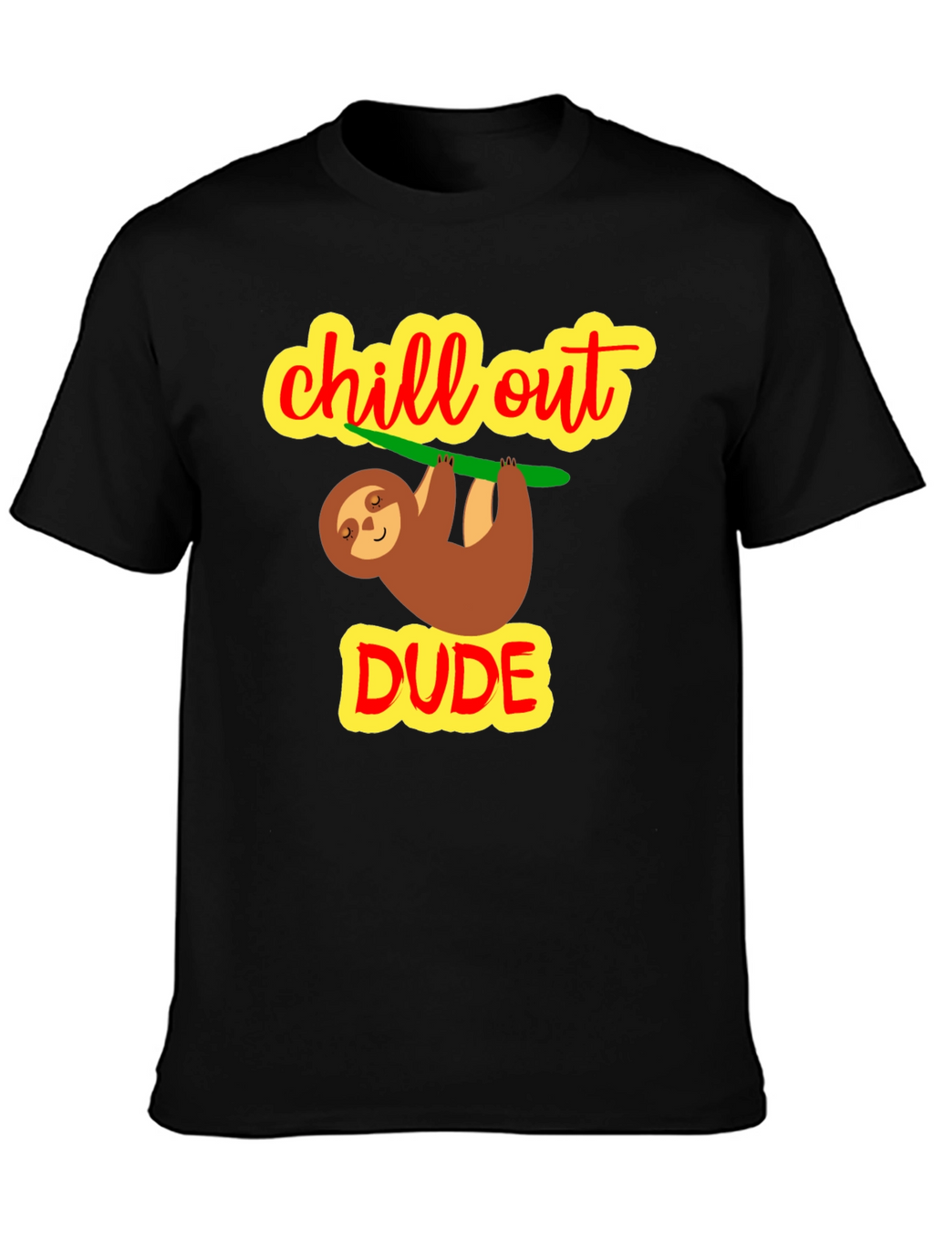 Camiseta Negra Chill Out Dude Relajada
