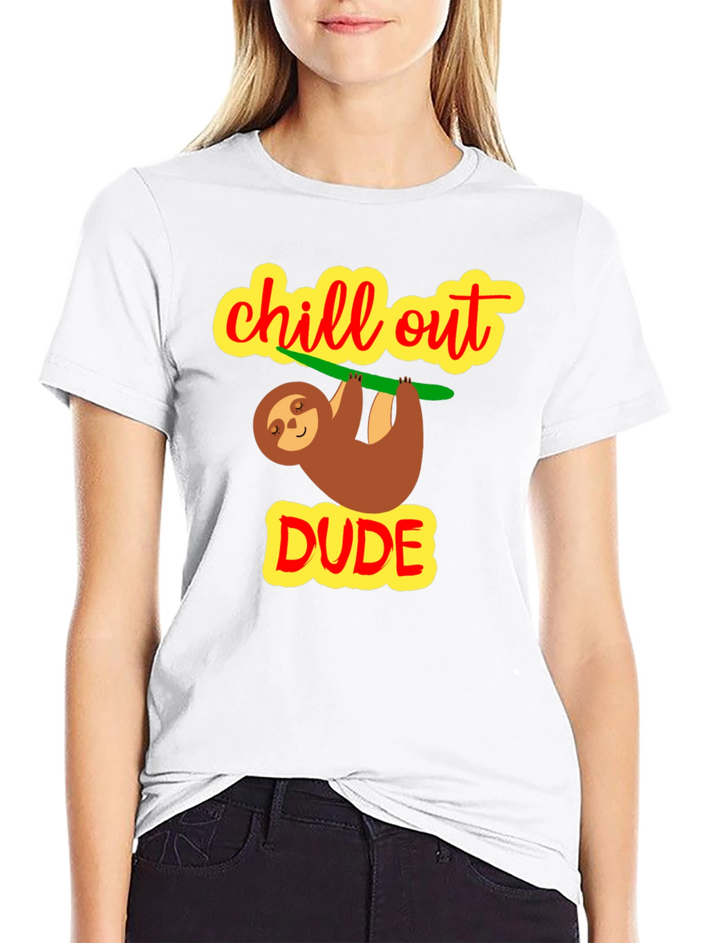 Camiseta Negra Chill Out Dude Relajada