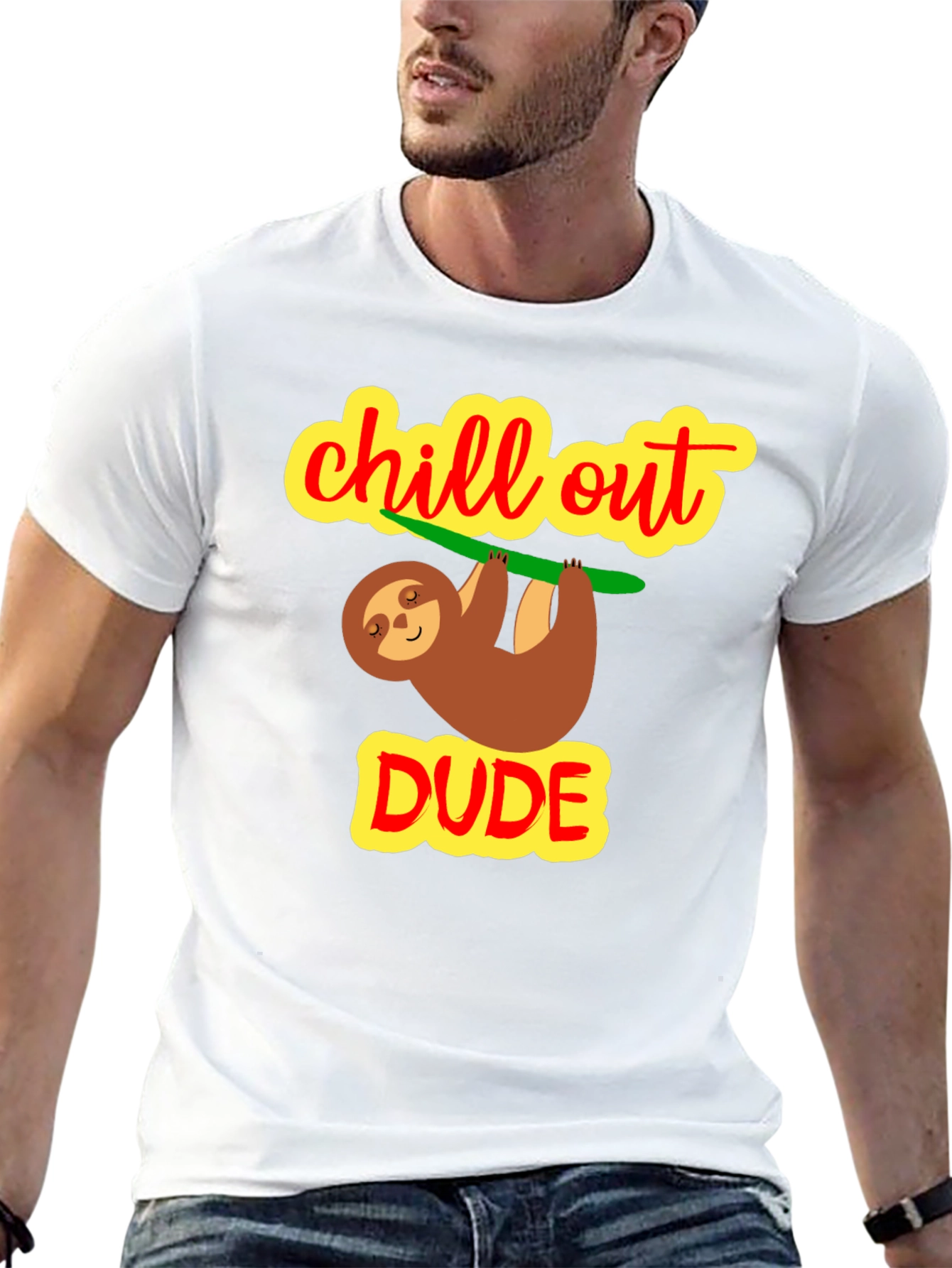 Camiseta Negra Chill Out Dude Relajada