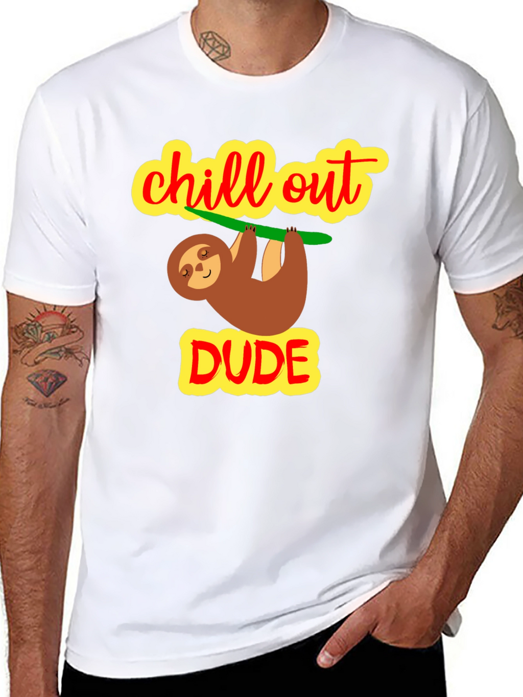 Camiseta Negra Chill Out Dude Relajada