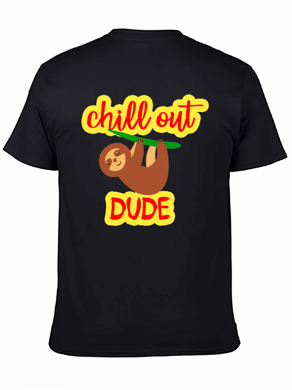 Camiseta Negra Chill Out Dude Relajada