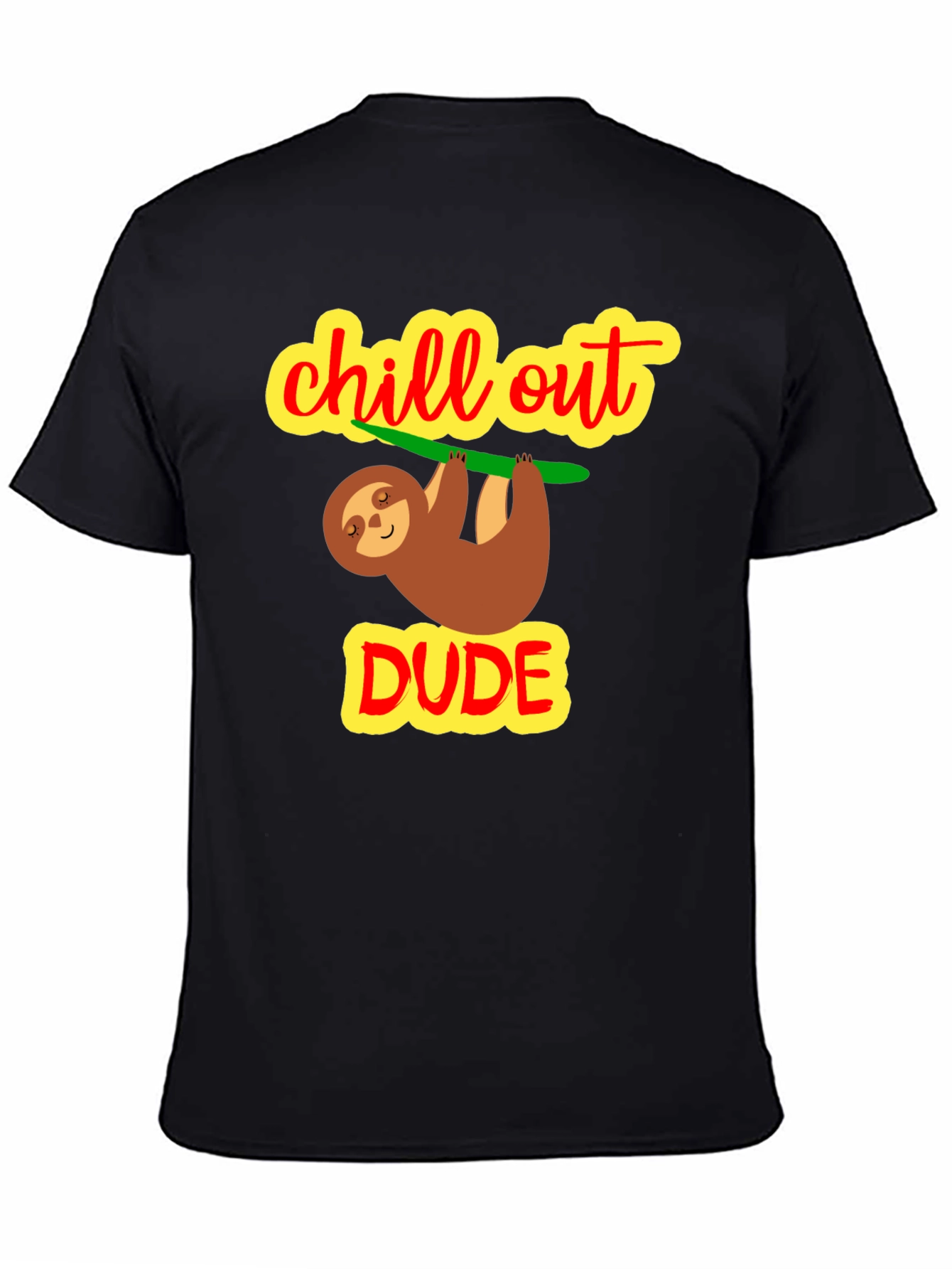 Camiseta Negra Chill Out Dude Relajada