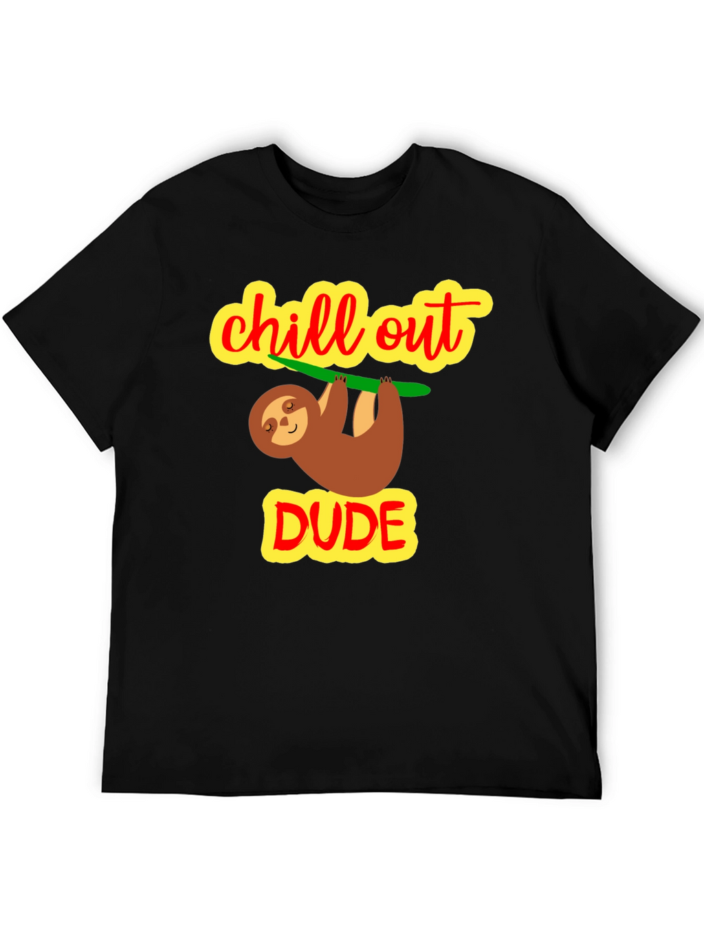Camiseta Negra Chill Out Dude Relajada