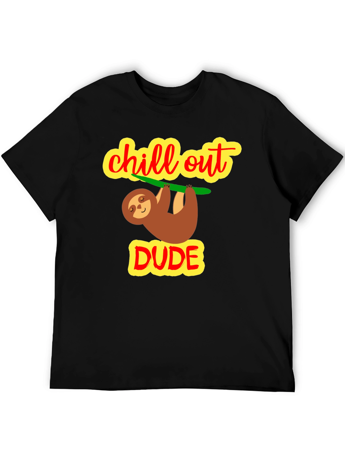 Camiseta Negra Chill Out Dude Relajada