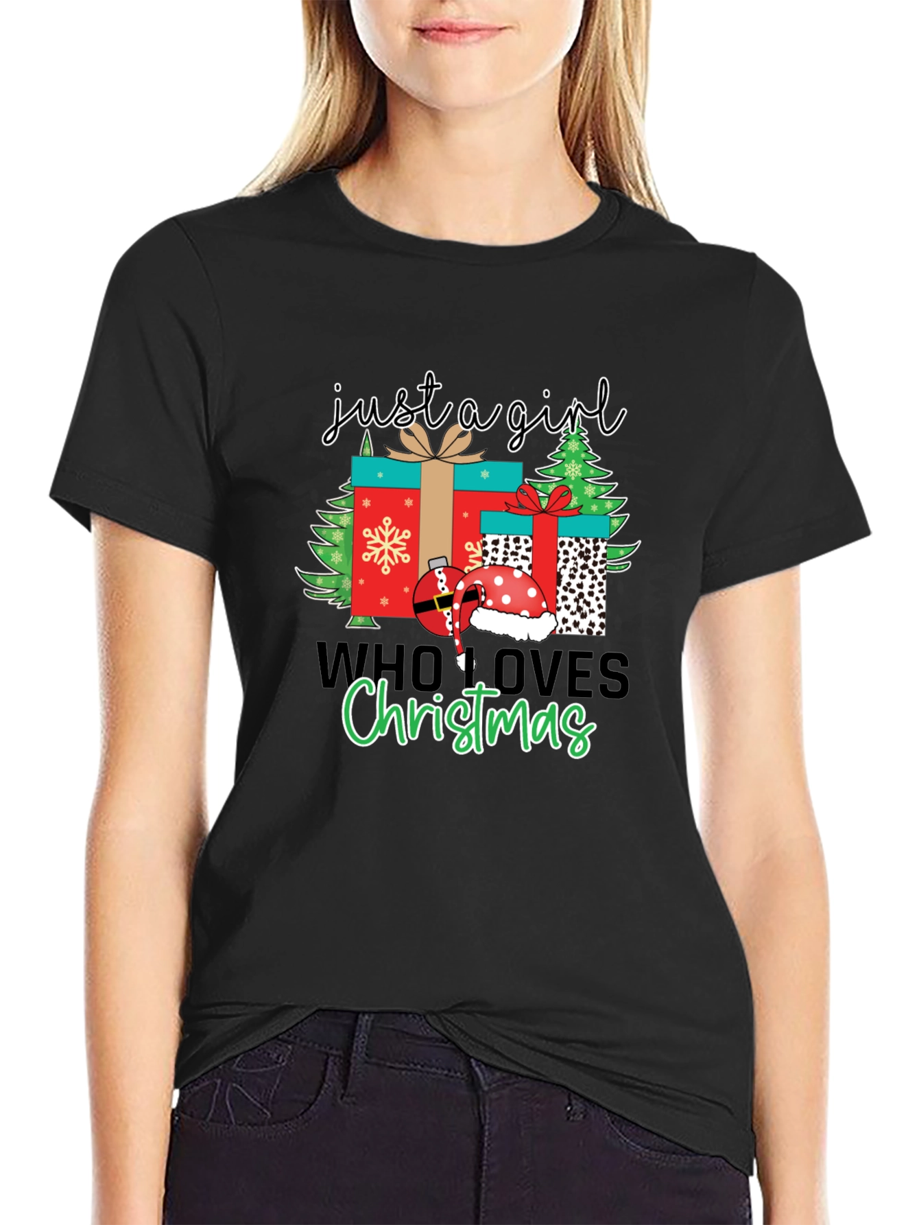 Camiseta Navideña Just a Girl Who Loves Christmas