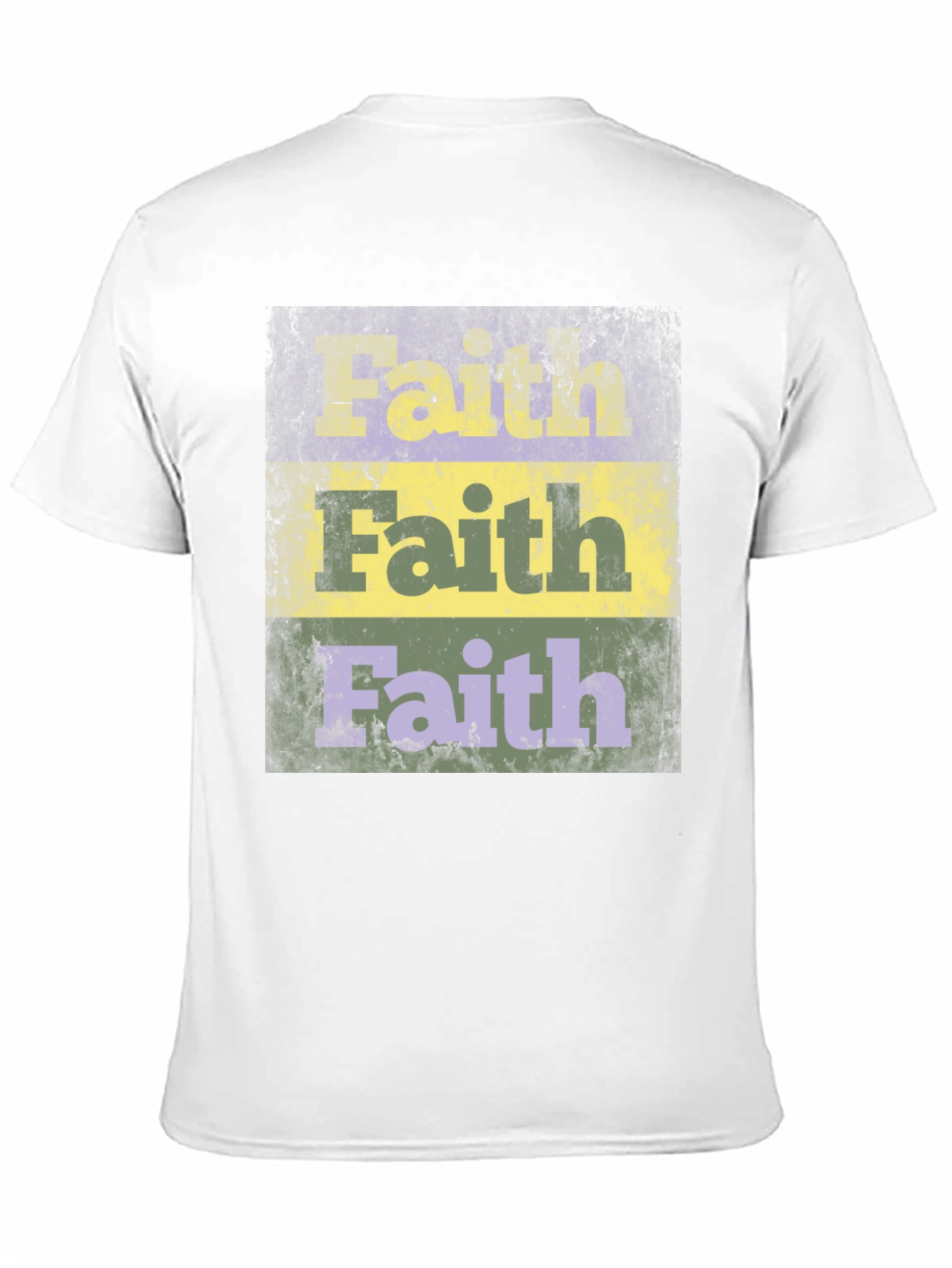 Camiseta Fe Vintage con Diseño de Tres Franjas