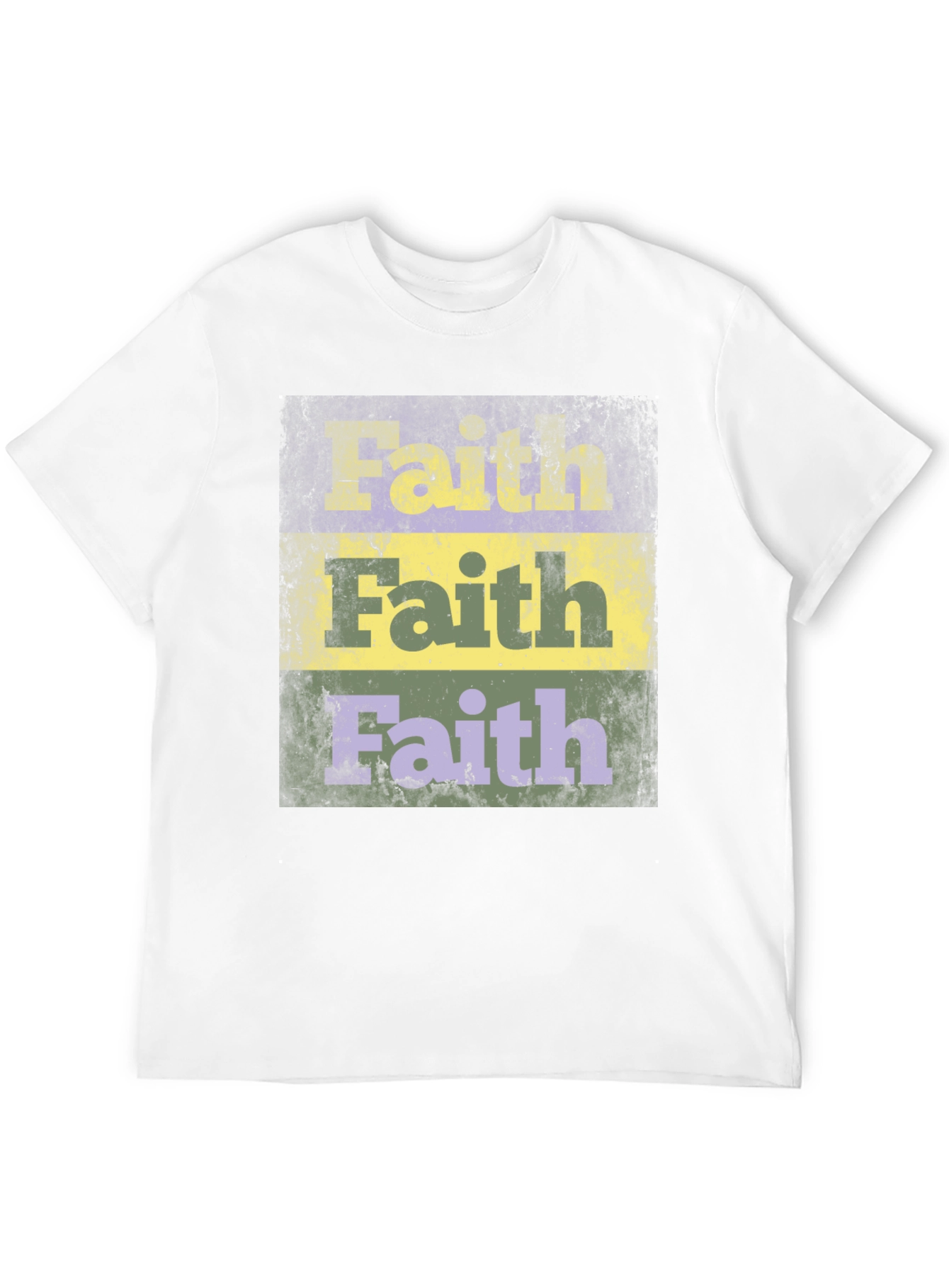 Camiseta Fe Vintage con Diseño de Tres Franjas