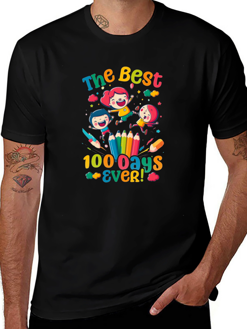 Camiseta Negra 100 Días Más Geniales