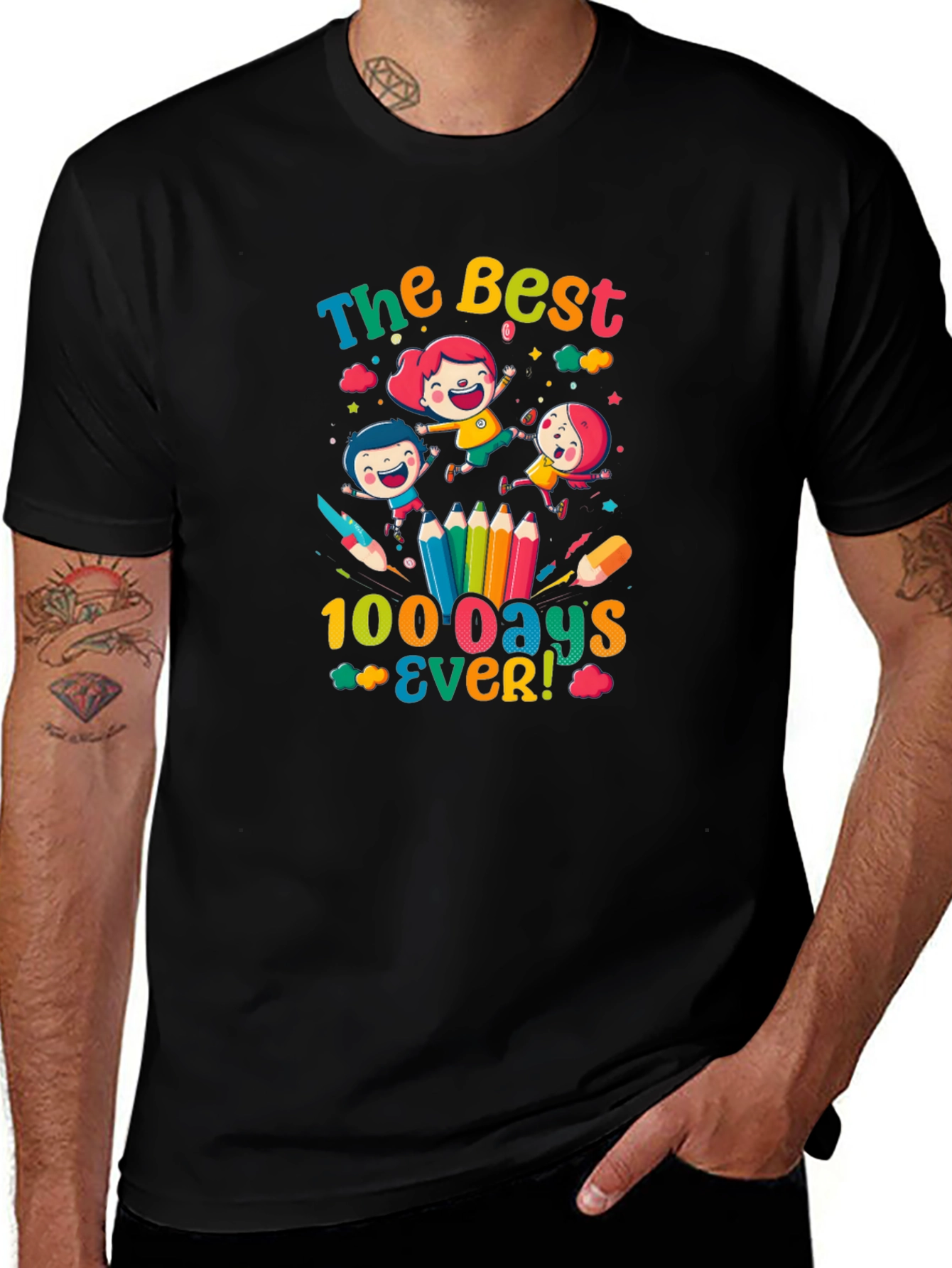 Camiseta Negra 100 Días Más Geniales