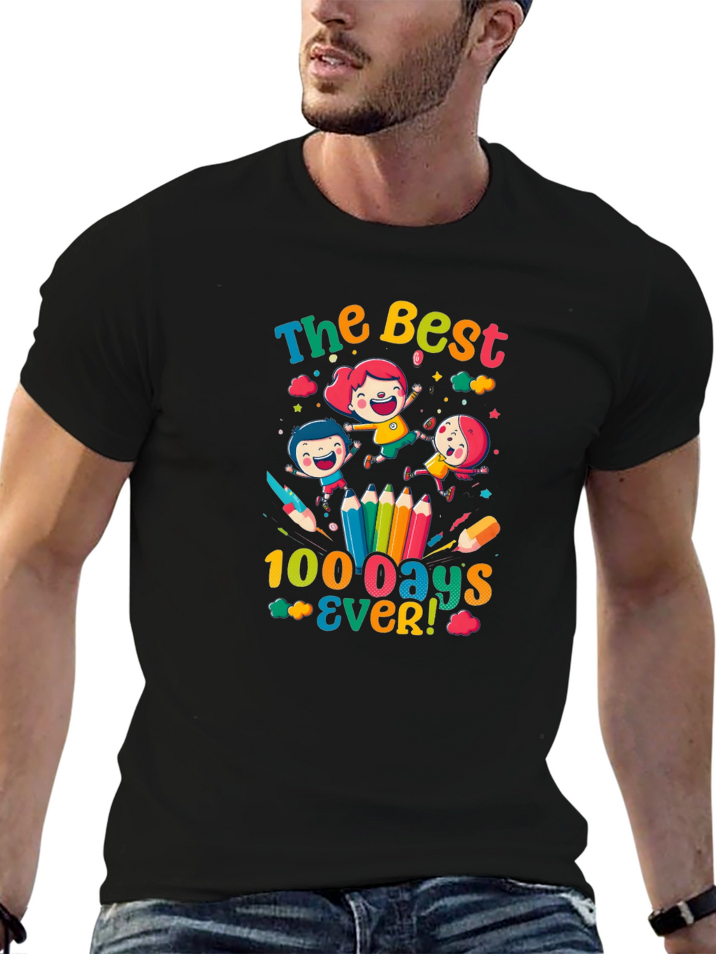 Camiseta Negra 100 Días Más Geniales