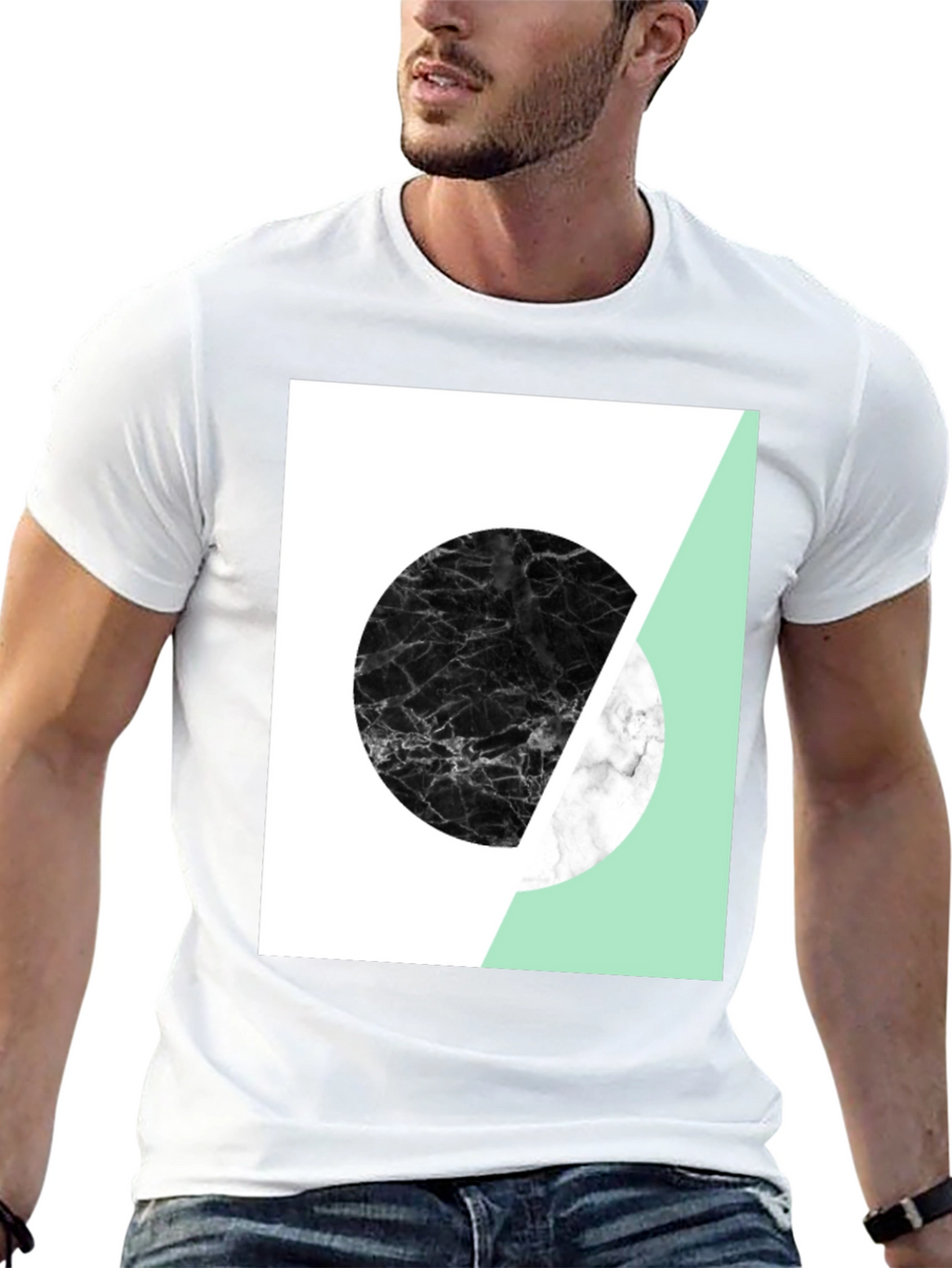 Camiseta Hombre Diseño Geométrico Moderno