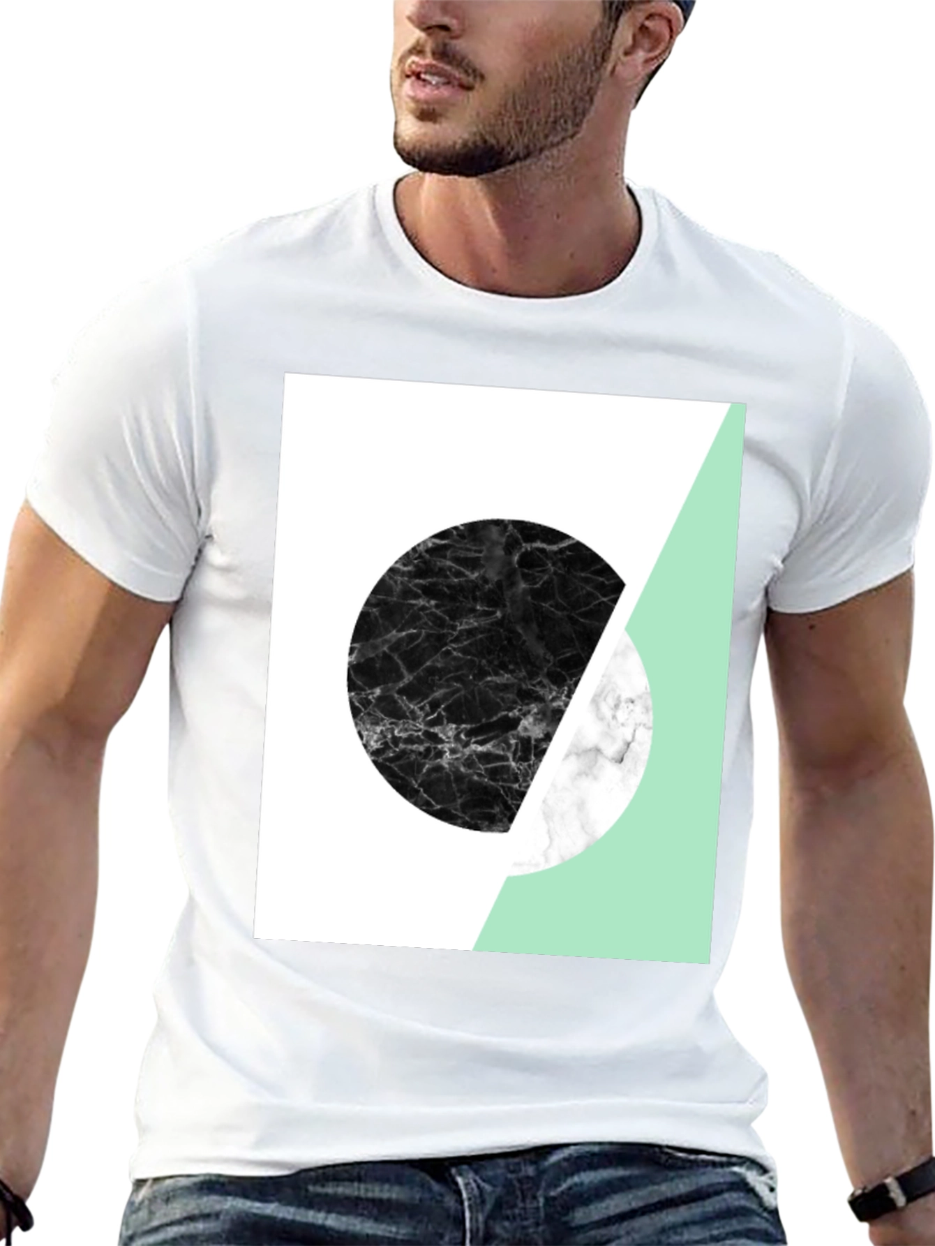 Camiseta Hombre Diseño Geométrico Moderno