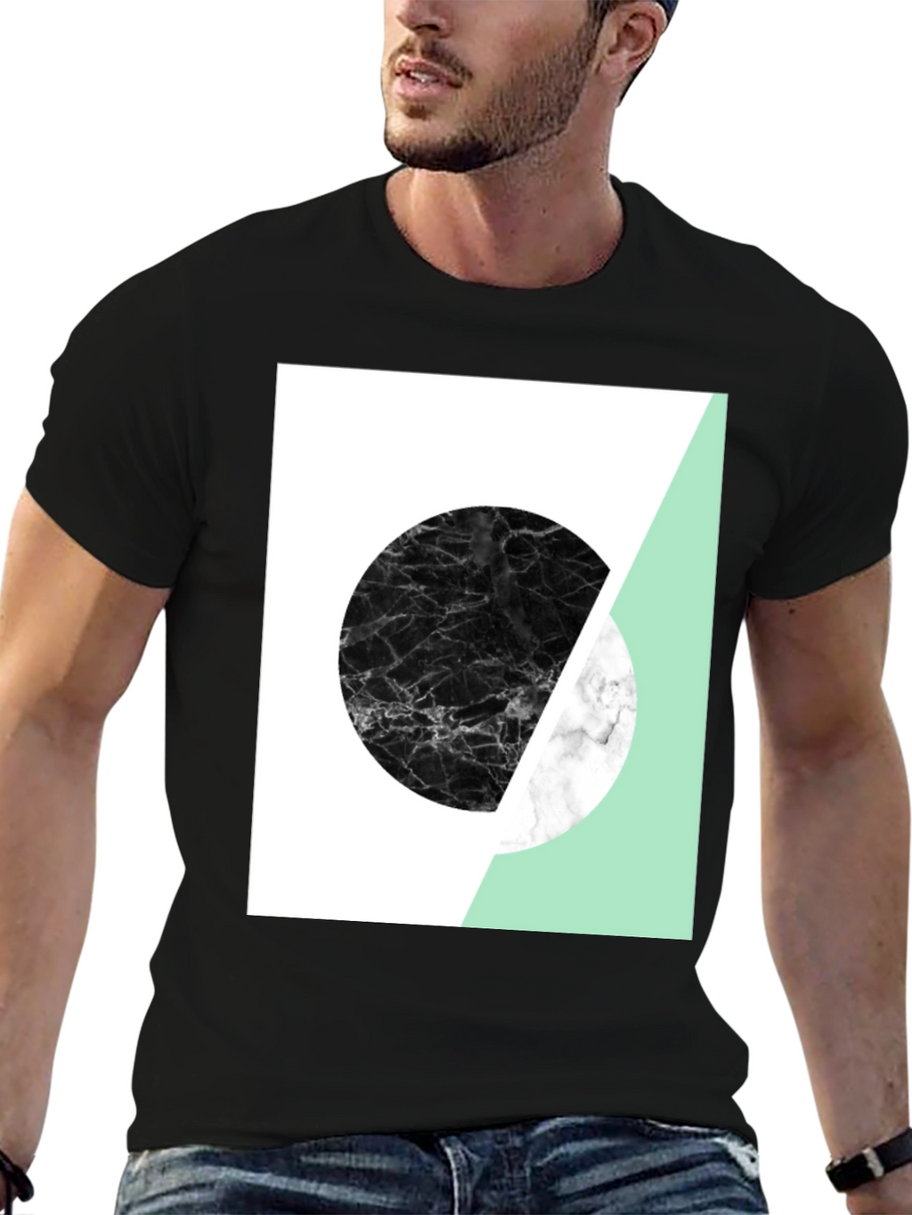 Camiseta Hombre Diseño Geométrico Moderno