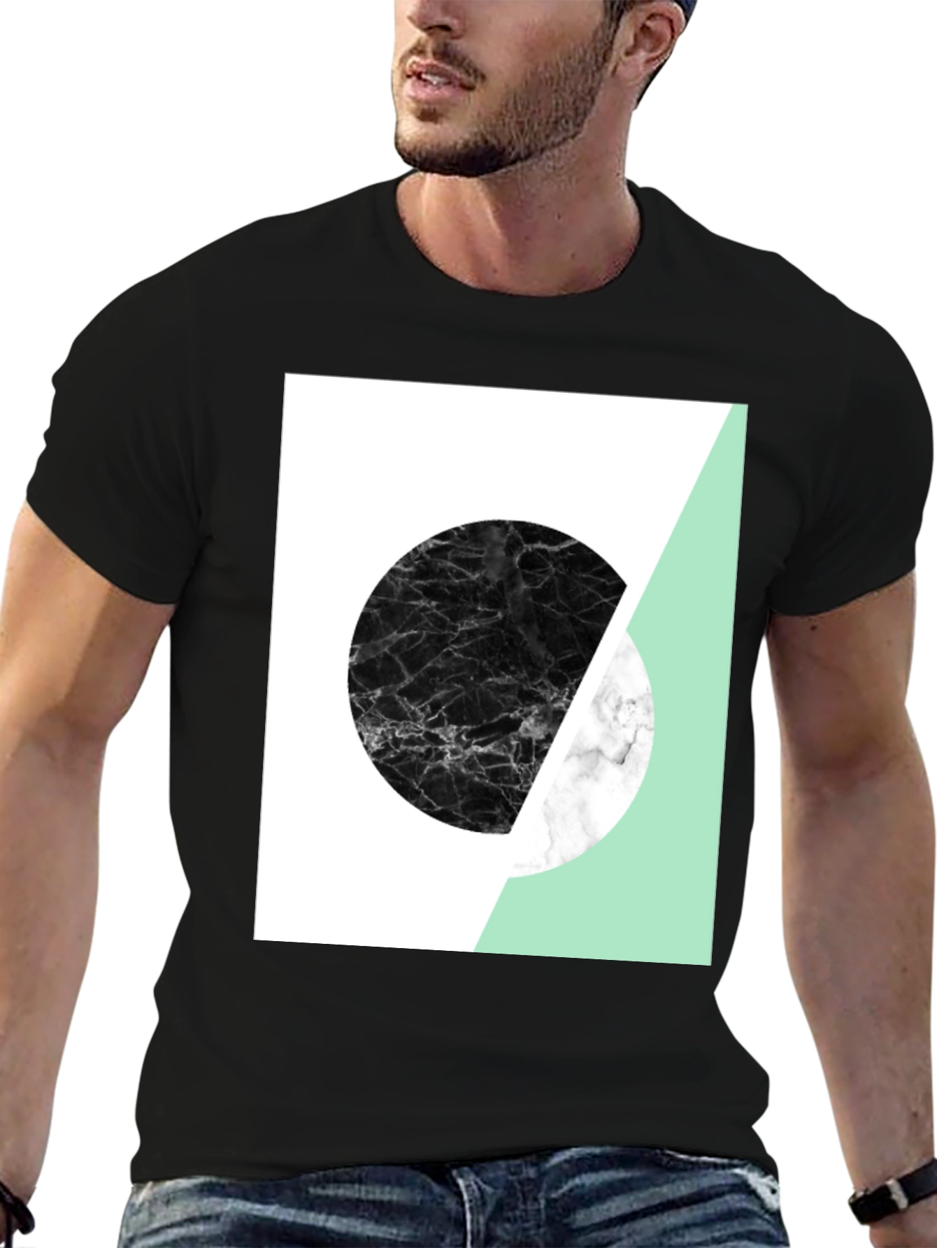 Camiseta Hombre Diseño Geométrico Moderno