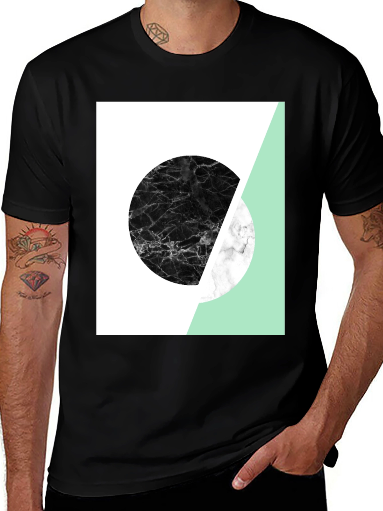 Camiseta Hombre Diseño Geométrico Moderno