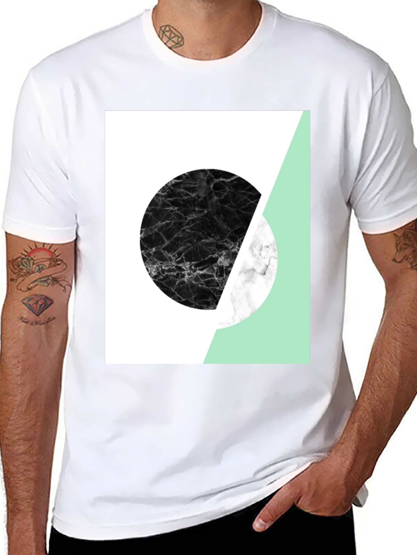 Camiseta Hombre Diseño Geométrico Moderno