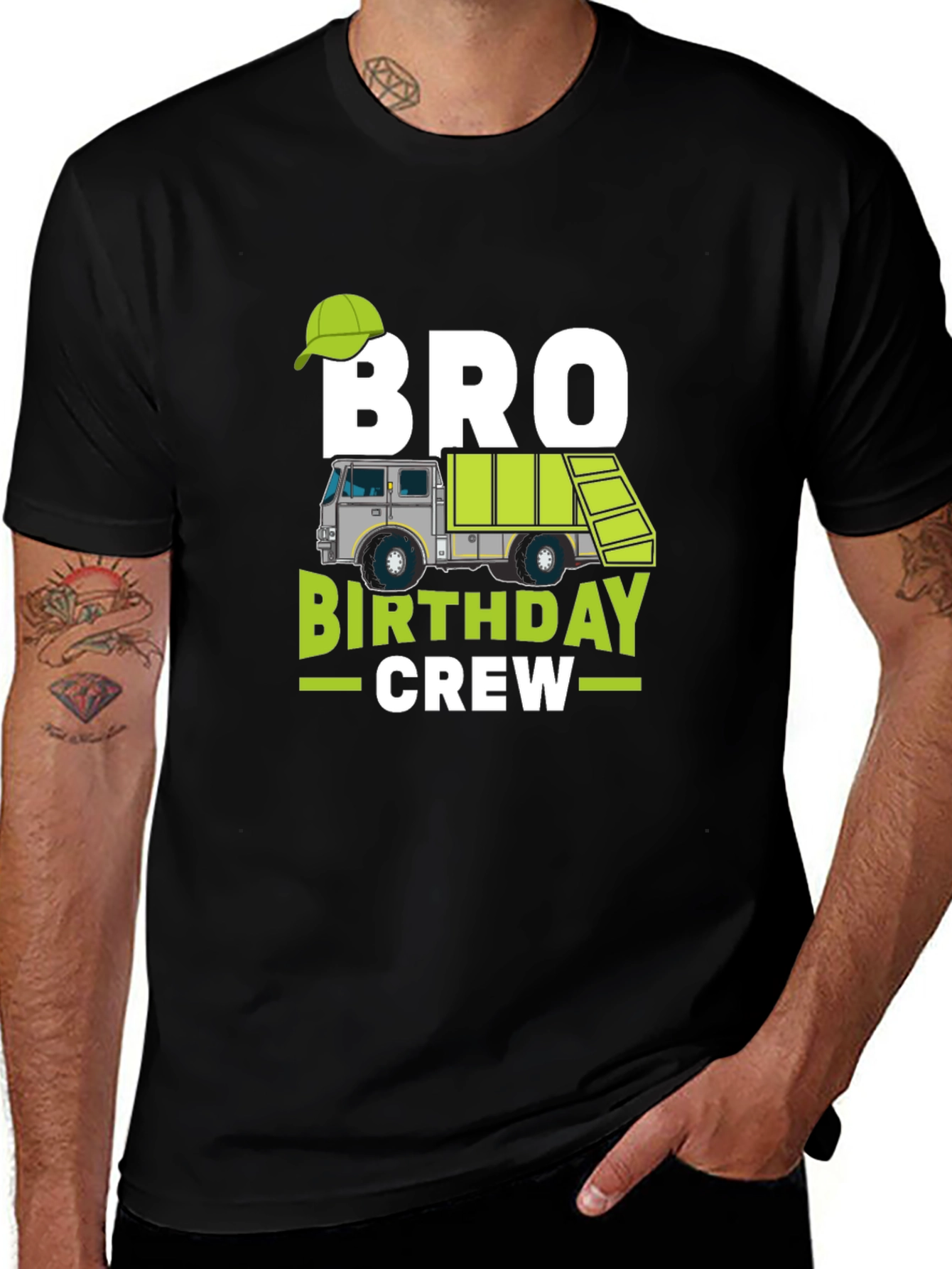 Camiseta Negra Bro Birthday Crew Cumpleaños