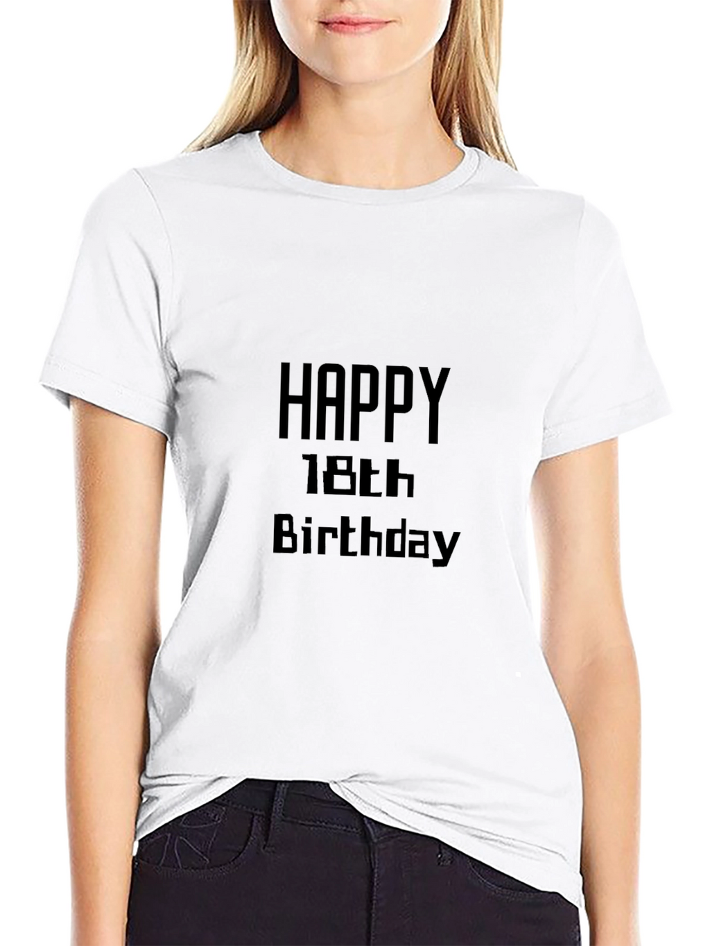 Camiseta Negra Feliz 18 Cumpleaños