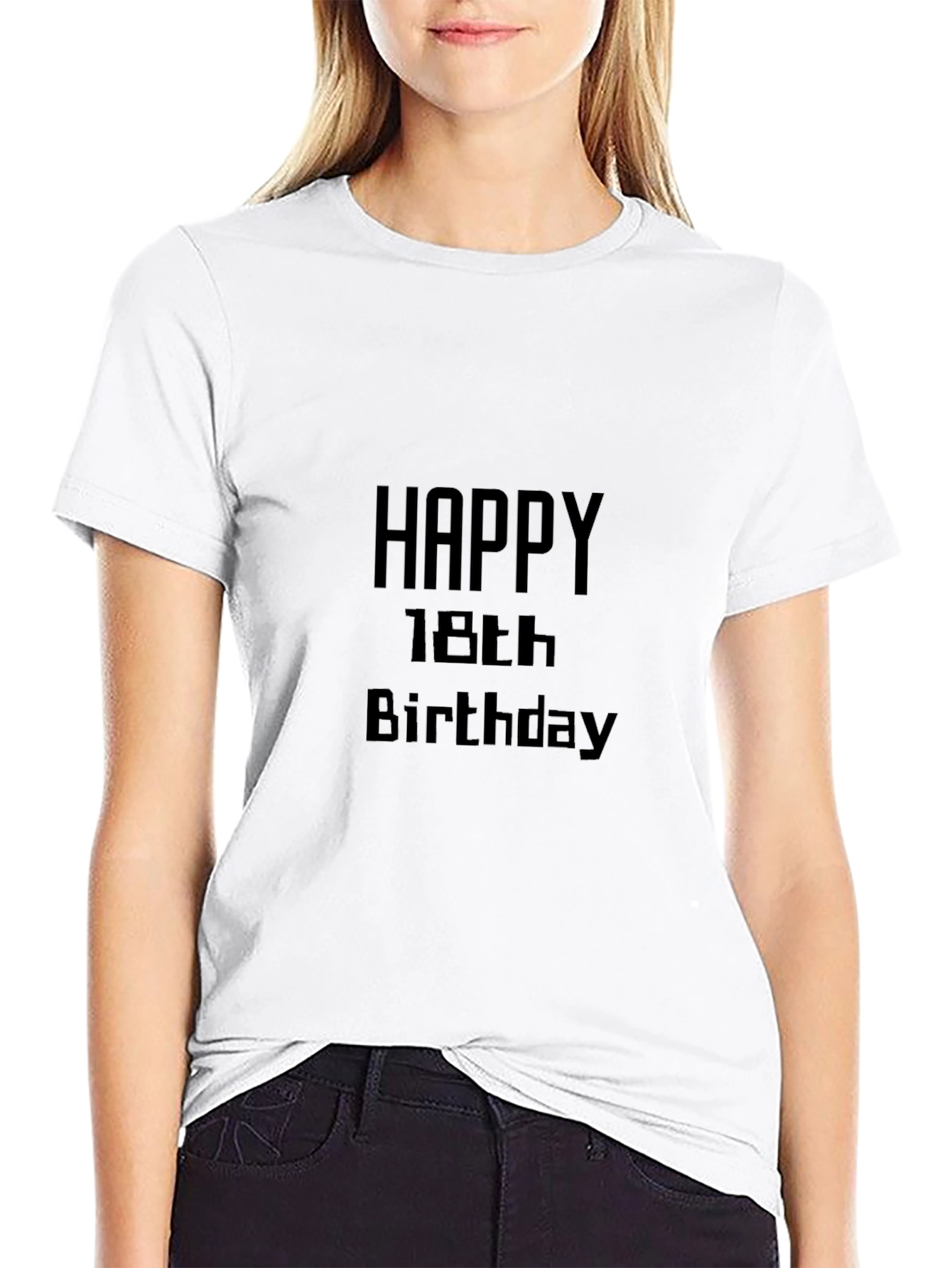 Camiseta Negra Feliz 18 Cumpleaños
