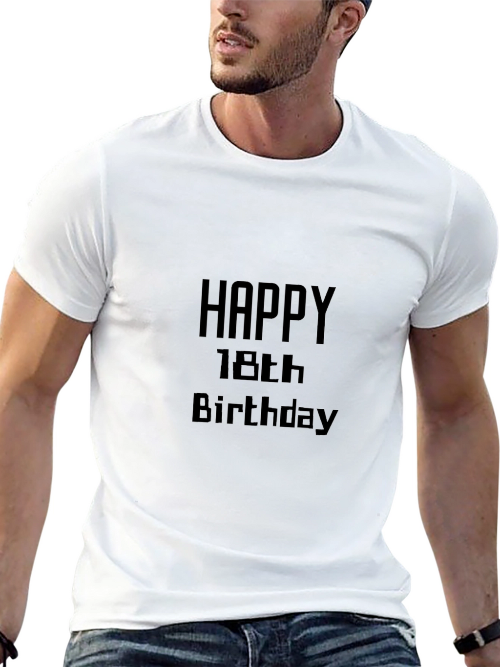 Camiseta Negra Feliz 18 Cumpleaños