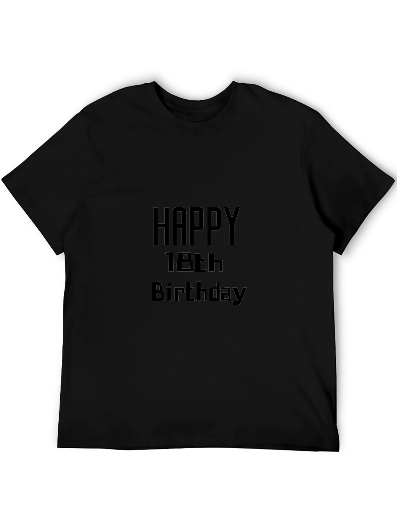 Camiseta Negra Feliz 18 Cumpleaños