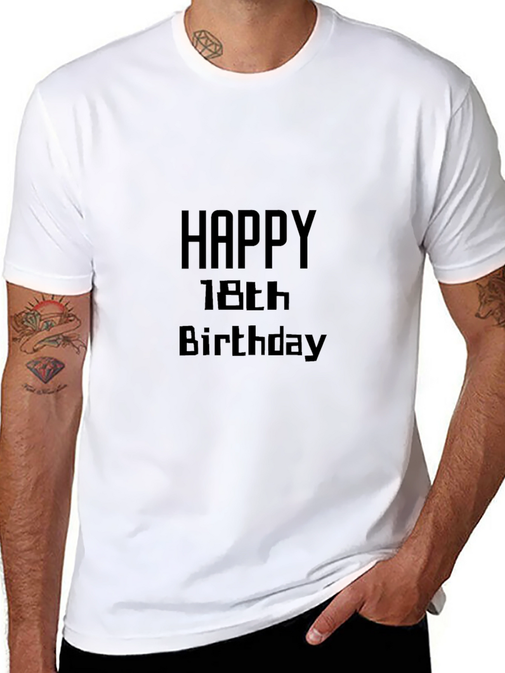 Camiseta Negra Feliz 18 Cumpleaños