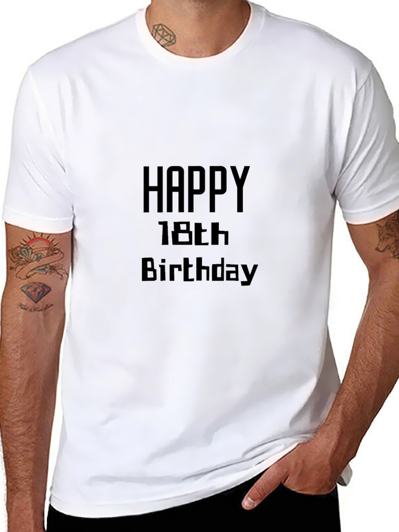 Camiseta Negra Feliz 18 Cumpleaños
