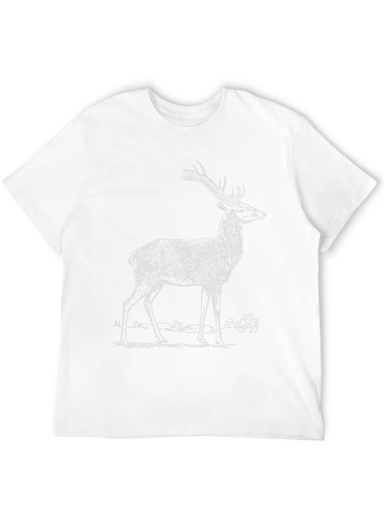 Camiseta Negra con Diseño de Ciervo Blanco