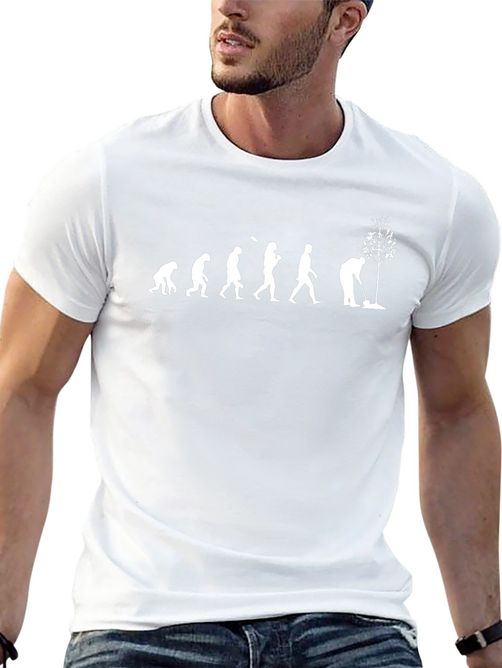 Camiseta Hombre Evolución Jardinero - Humor
