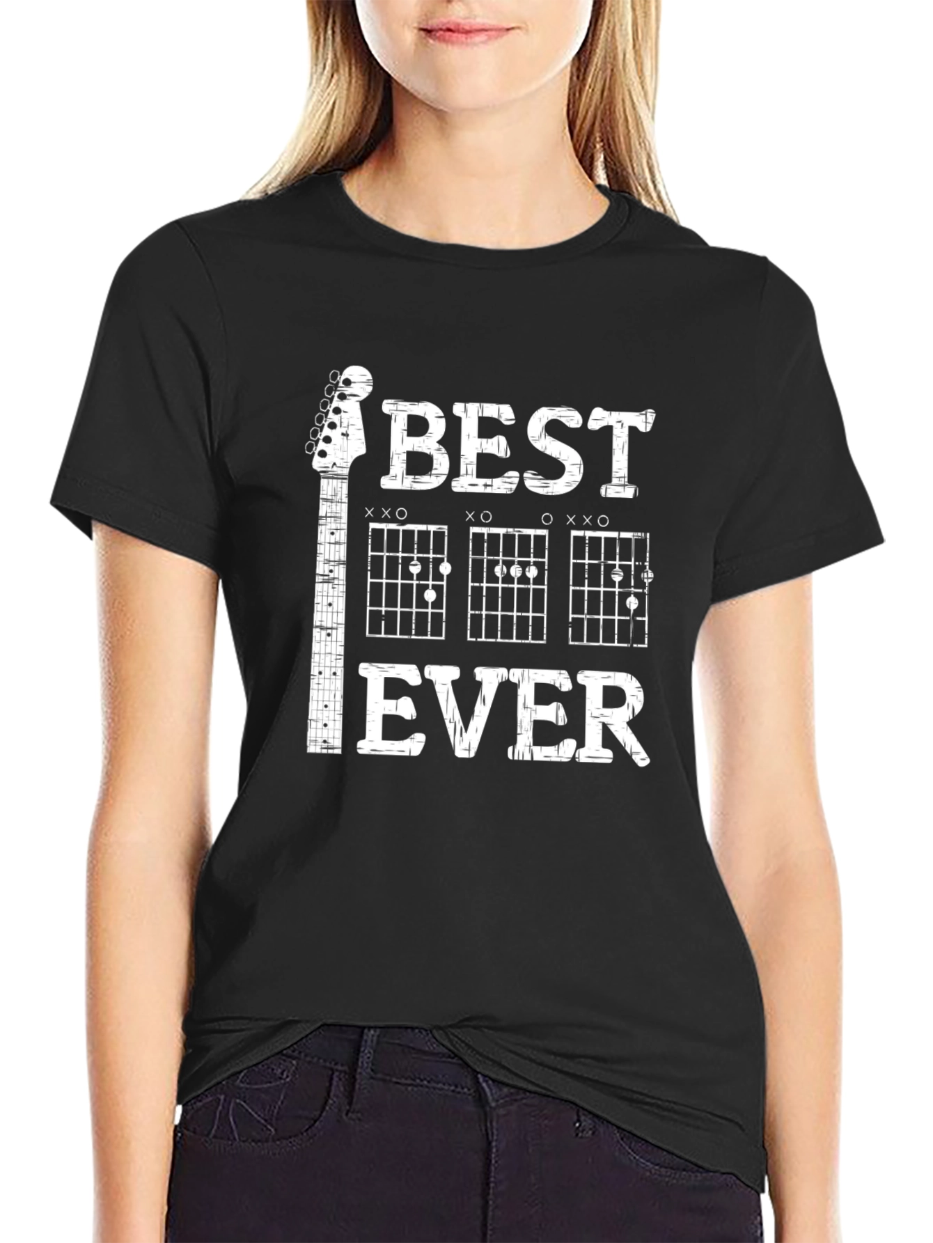 Camiseta Negra Best Guitar para Amantes de la Música