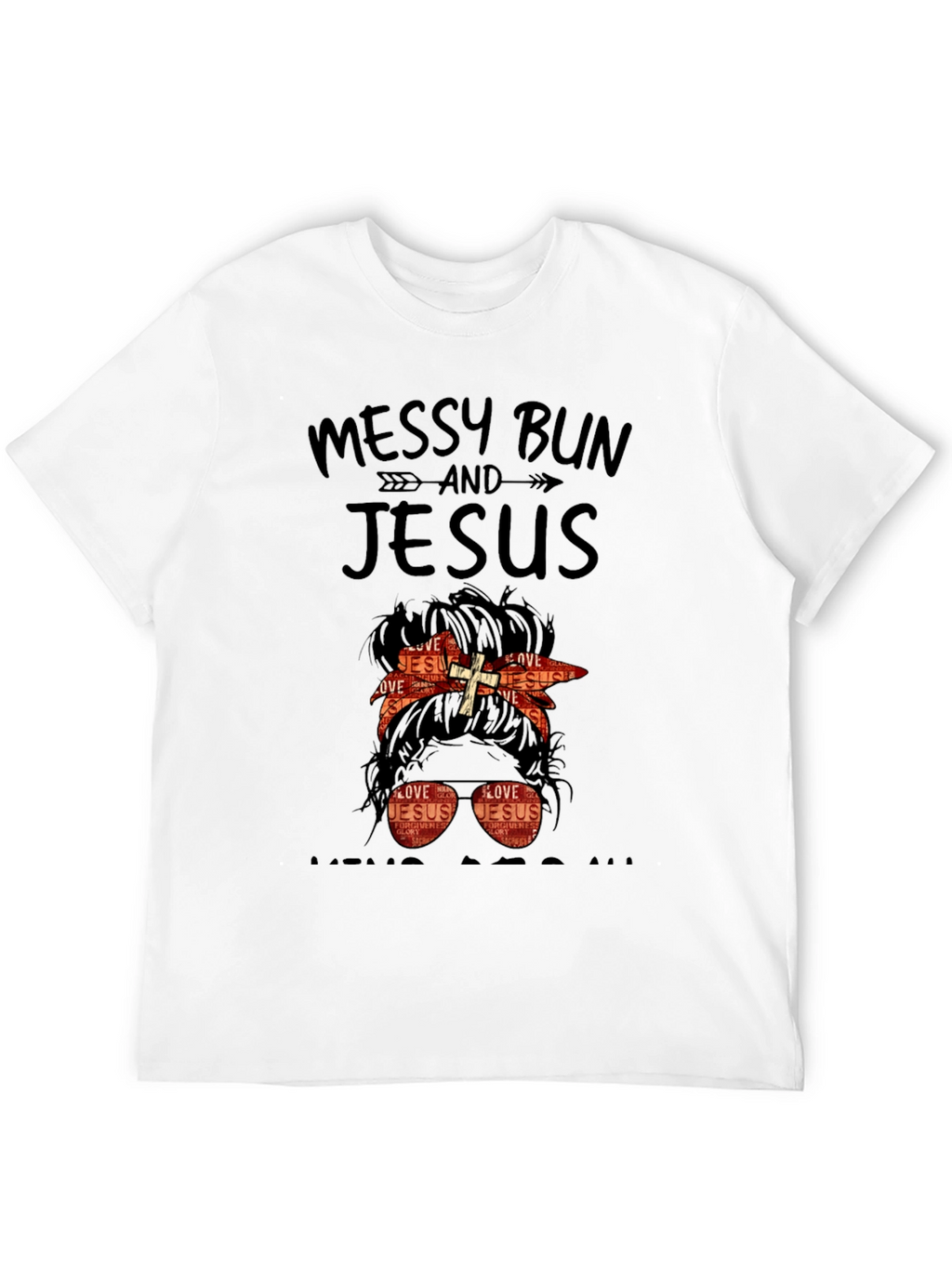Camiseta Mujer Moño Desordenado y Jesús