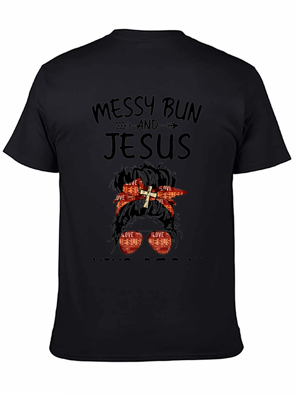 Camiseta Mujer Moño Desordenado y Jesús