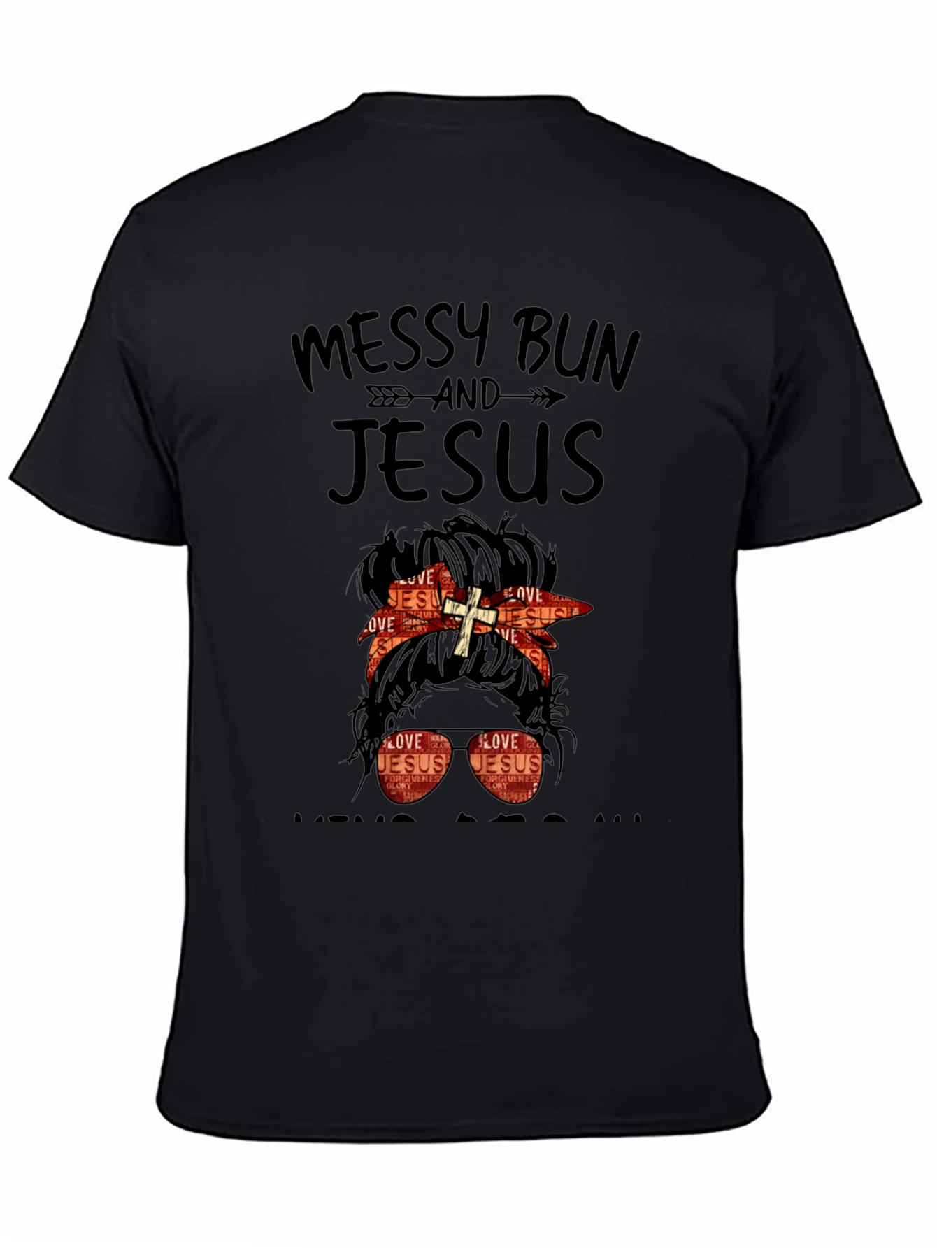 Camiseta Mujer Moño Desordenado y Jesús