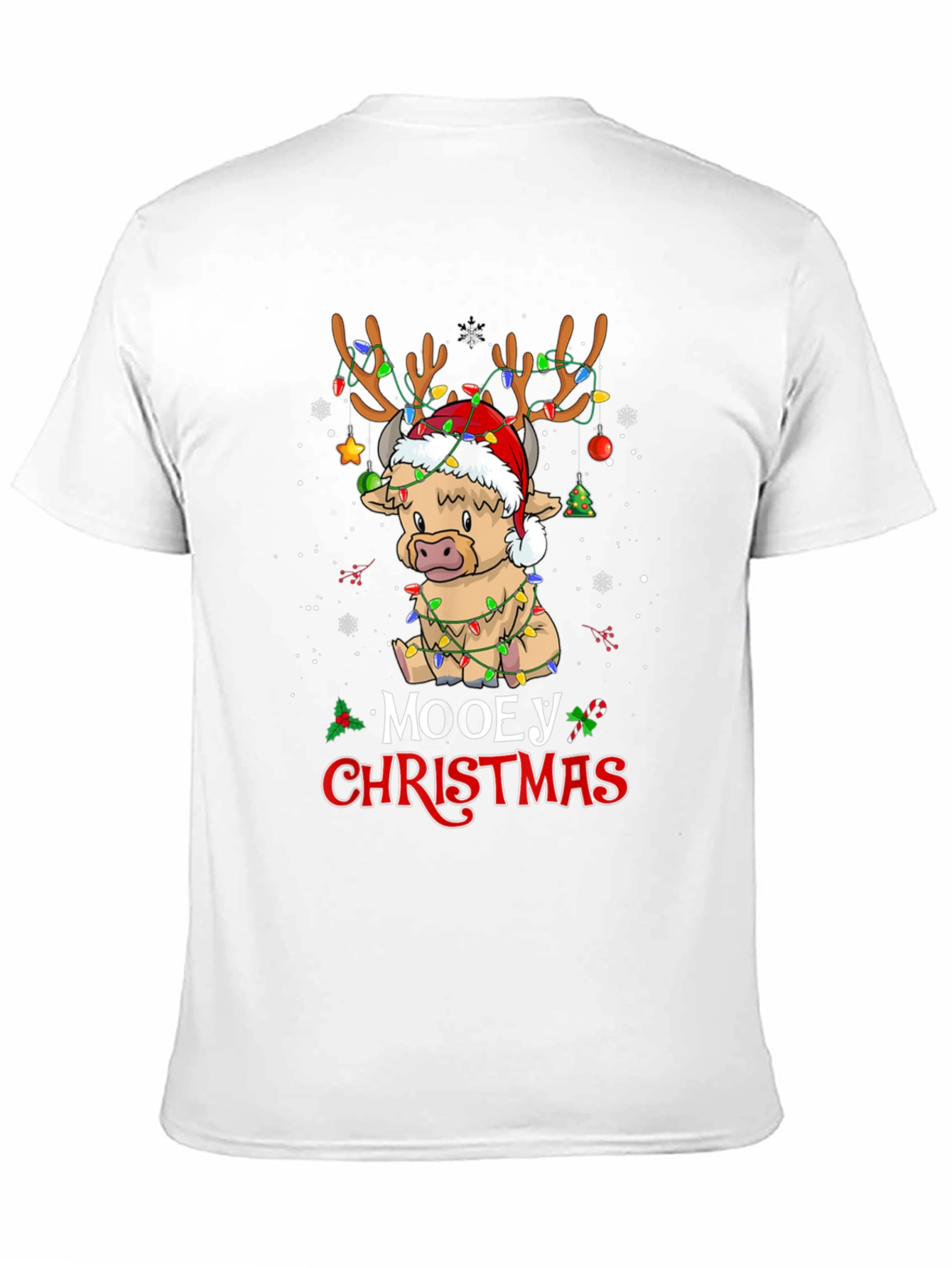 Camiseta Navideña con Diseño de Vaca Mooeey Christmas