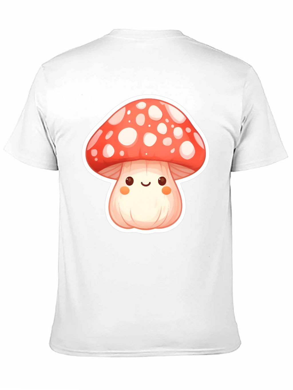 Camiseta Negra con Diseño de Hongo Kawaii
