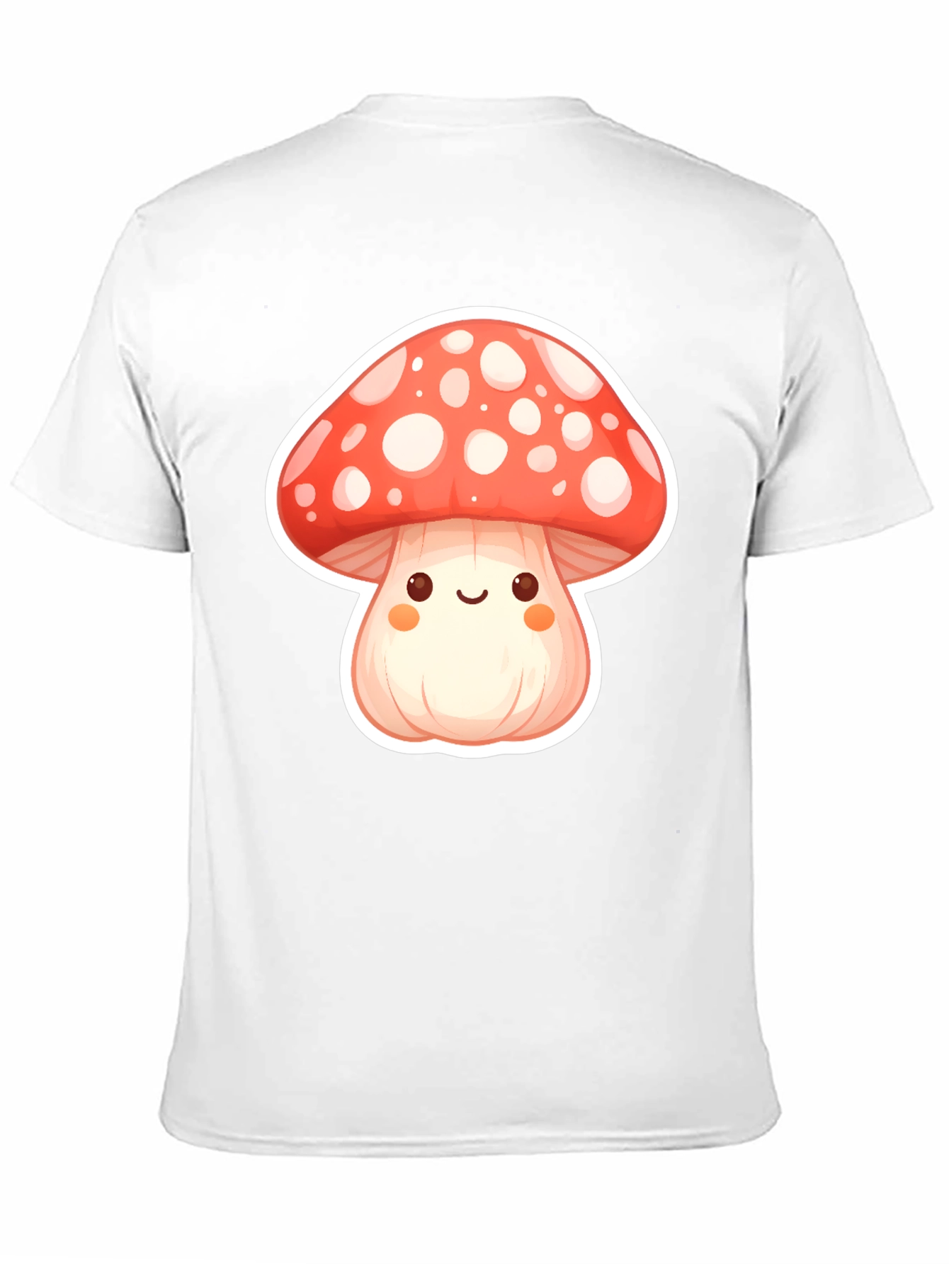 Camiseta Negra con Diseño de Hongo Kawaii