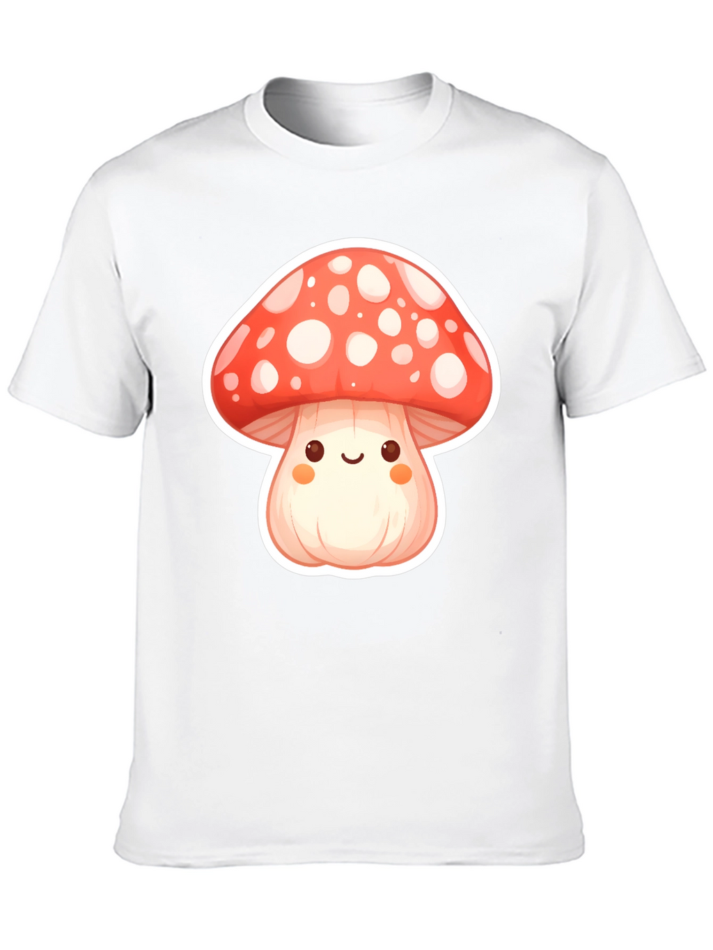 Camiseta Negra con Diseño de Hongo Kawaii