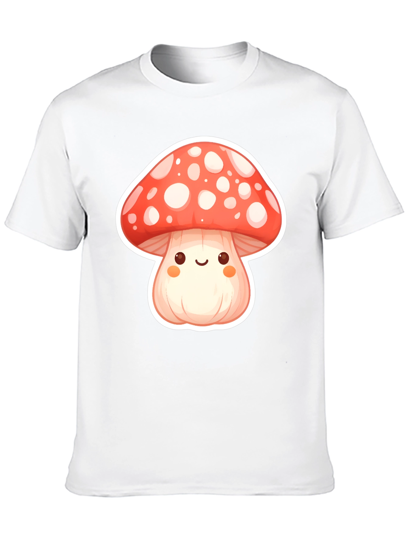 Camiseta Negra con Diseño de Hongo Kawaii