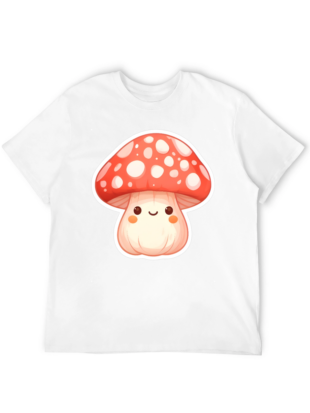 Camiseta Negra con Diseño de Hongo Kawaii