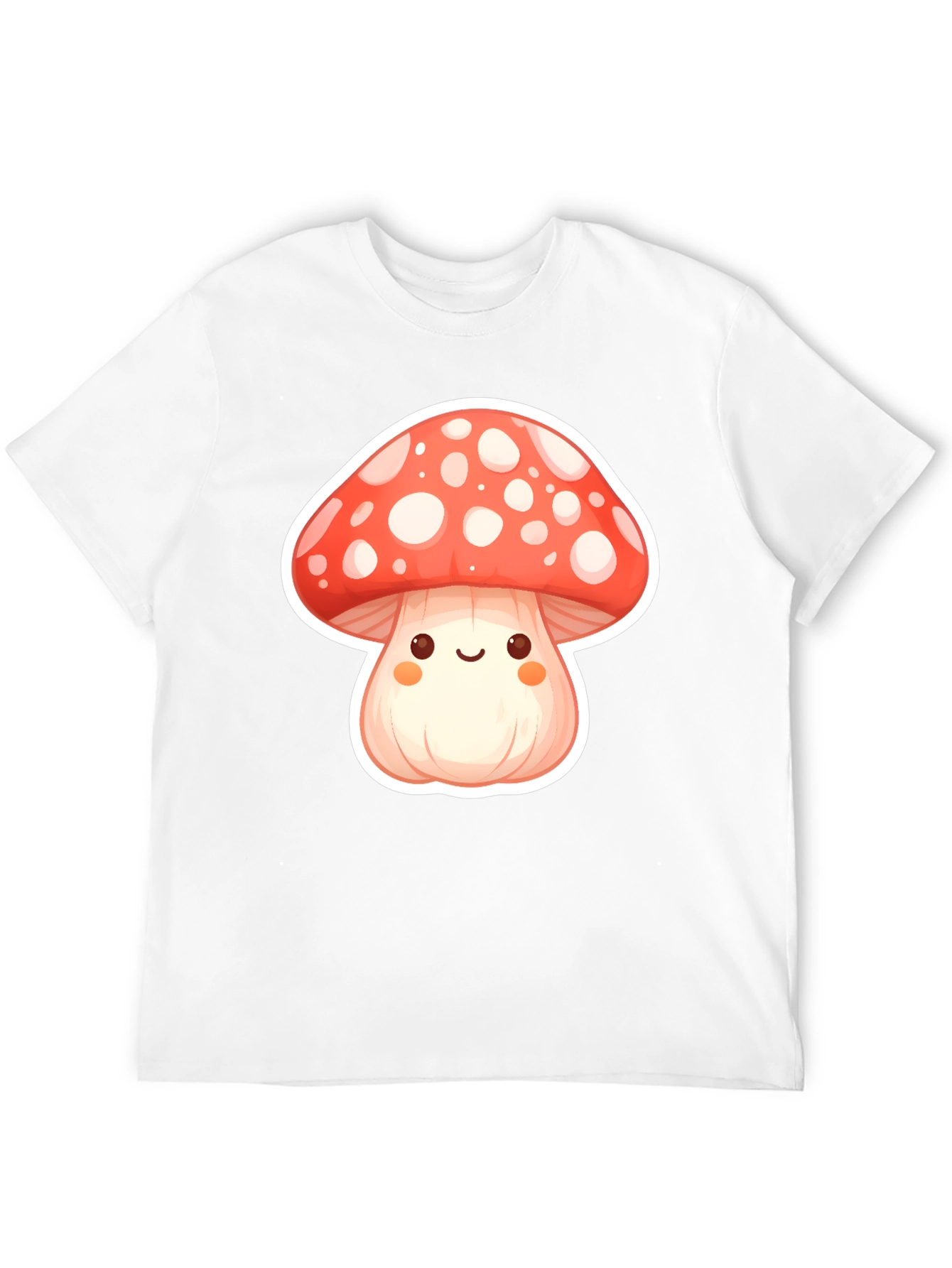 Camiseta Negra con Diseño de Hongo Kawaii