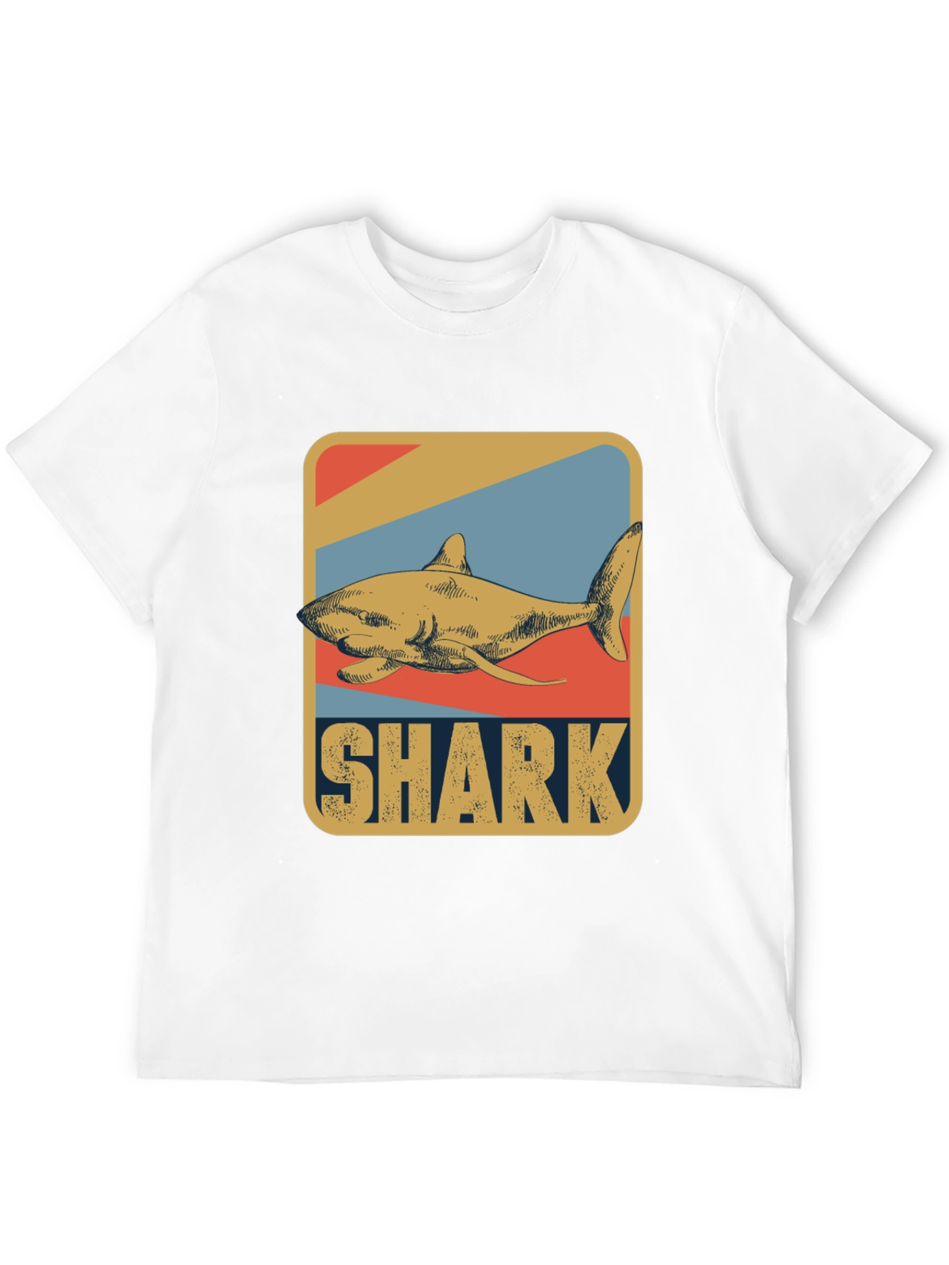 Camiseta Gráfica Shark Vintage para Hombre