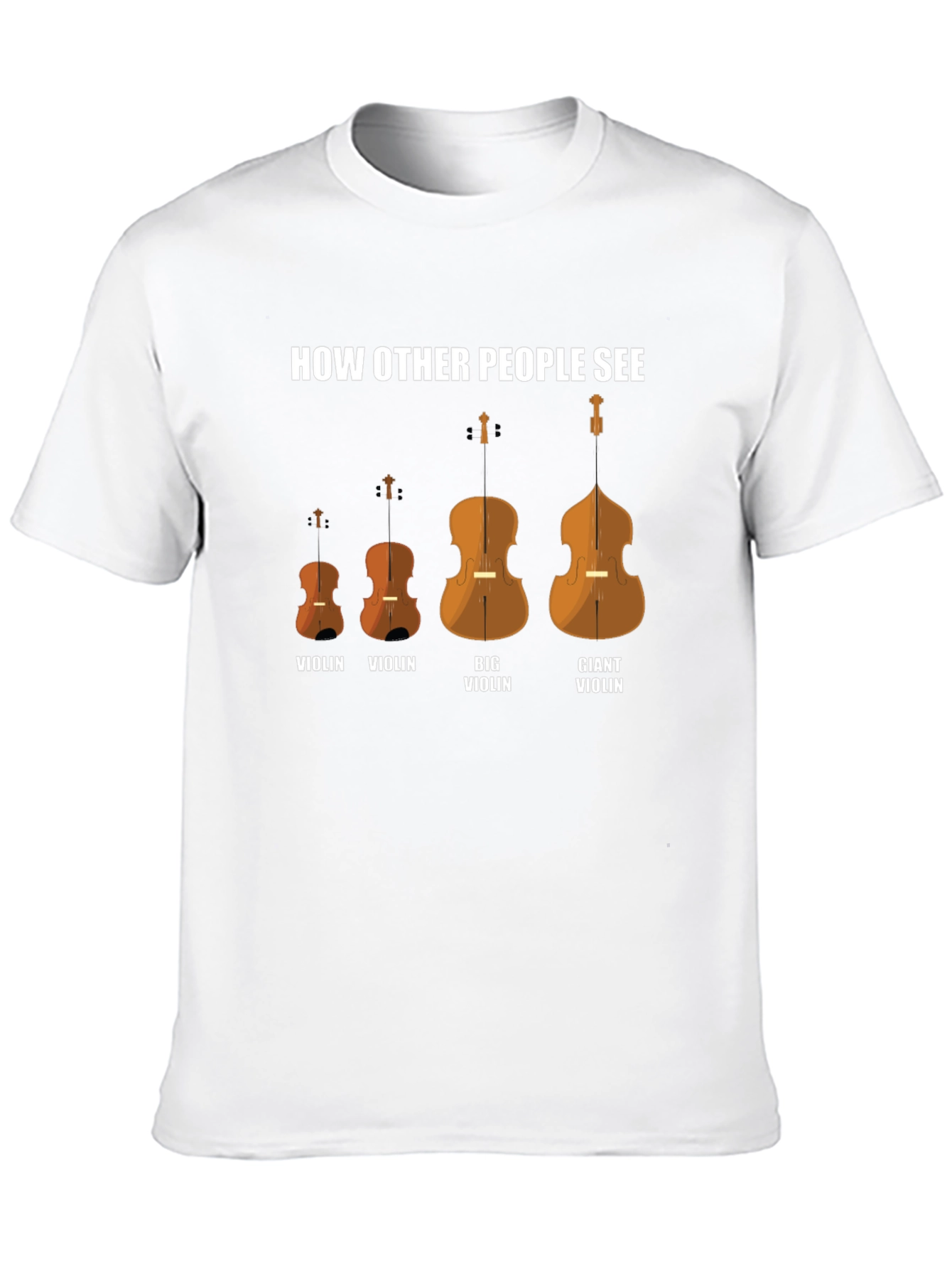 Camiseta Negra Cómo Otros Ven Violines Divertida