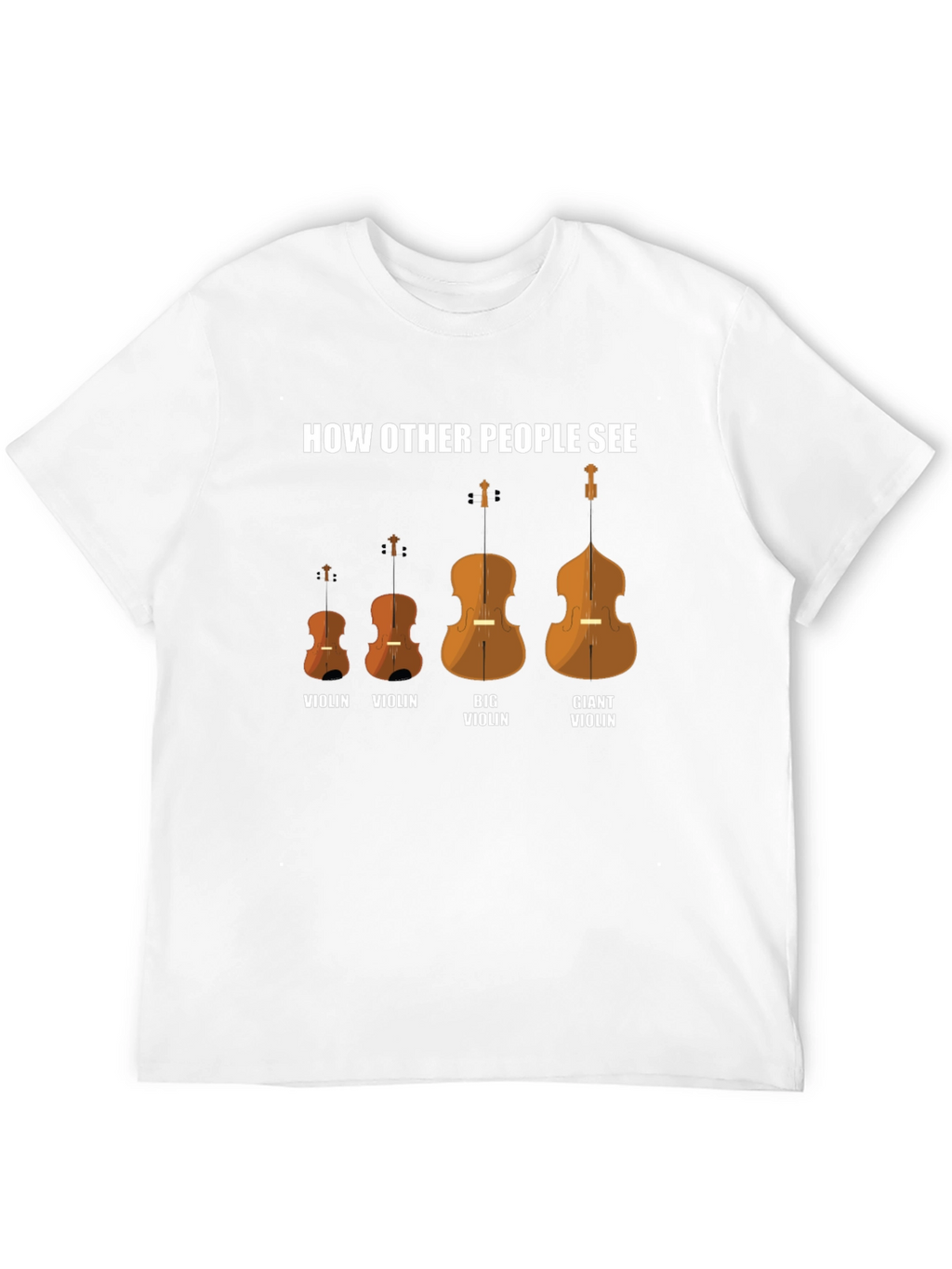 Camiseta Negra Cómo Otros Ven Violines Divertida