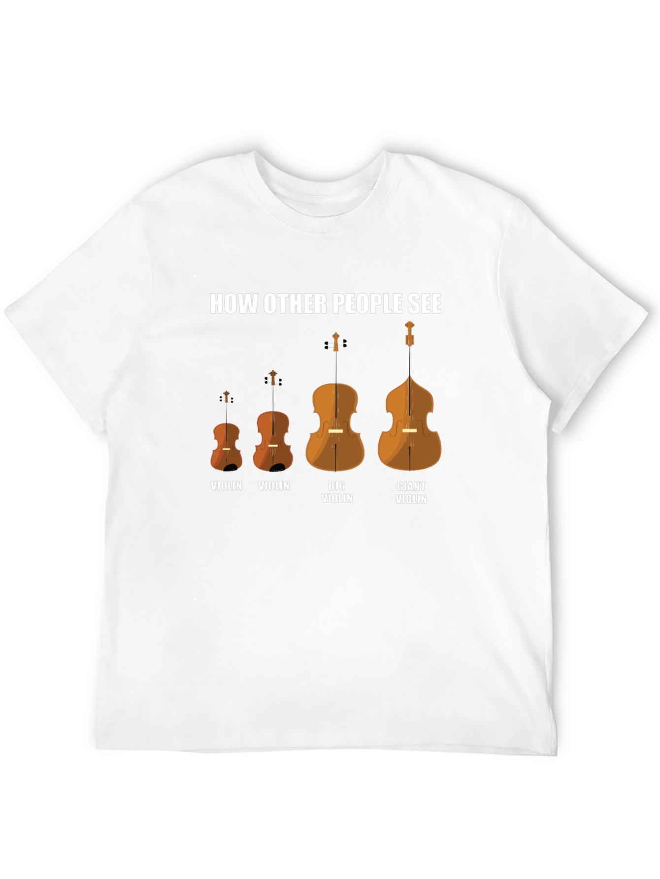 Camiseta Negra Cómo Otros Ven Violines Divertida