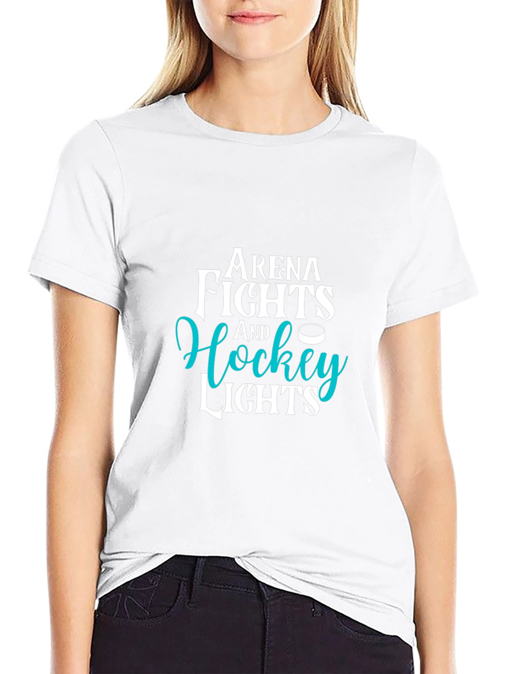 Camiseta Negra con Diseño de Hockey