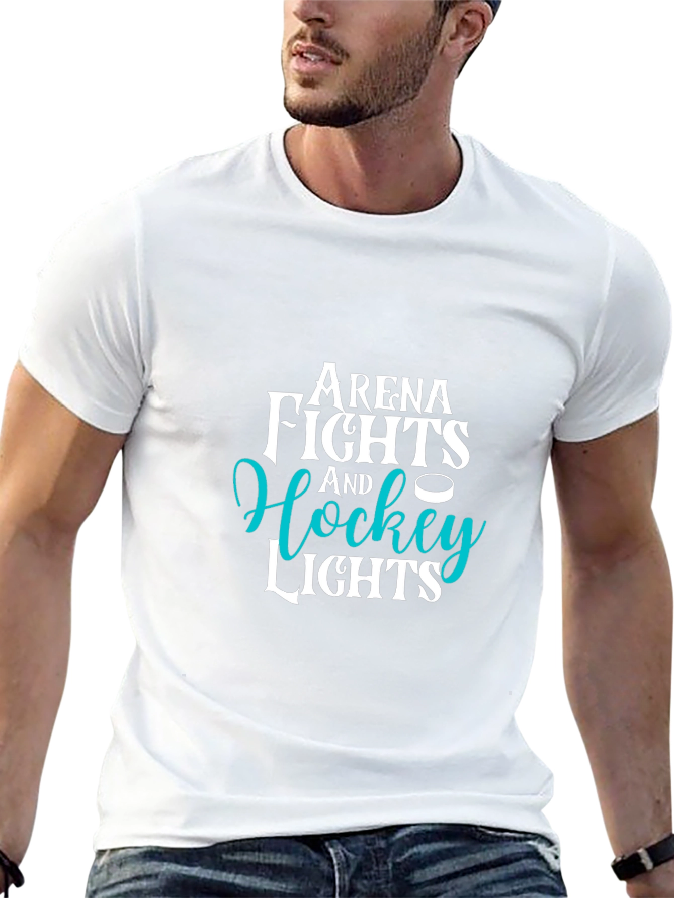 Camiseta Negra con Diseño de Hockey