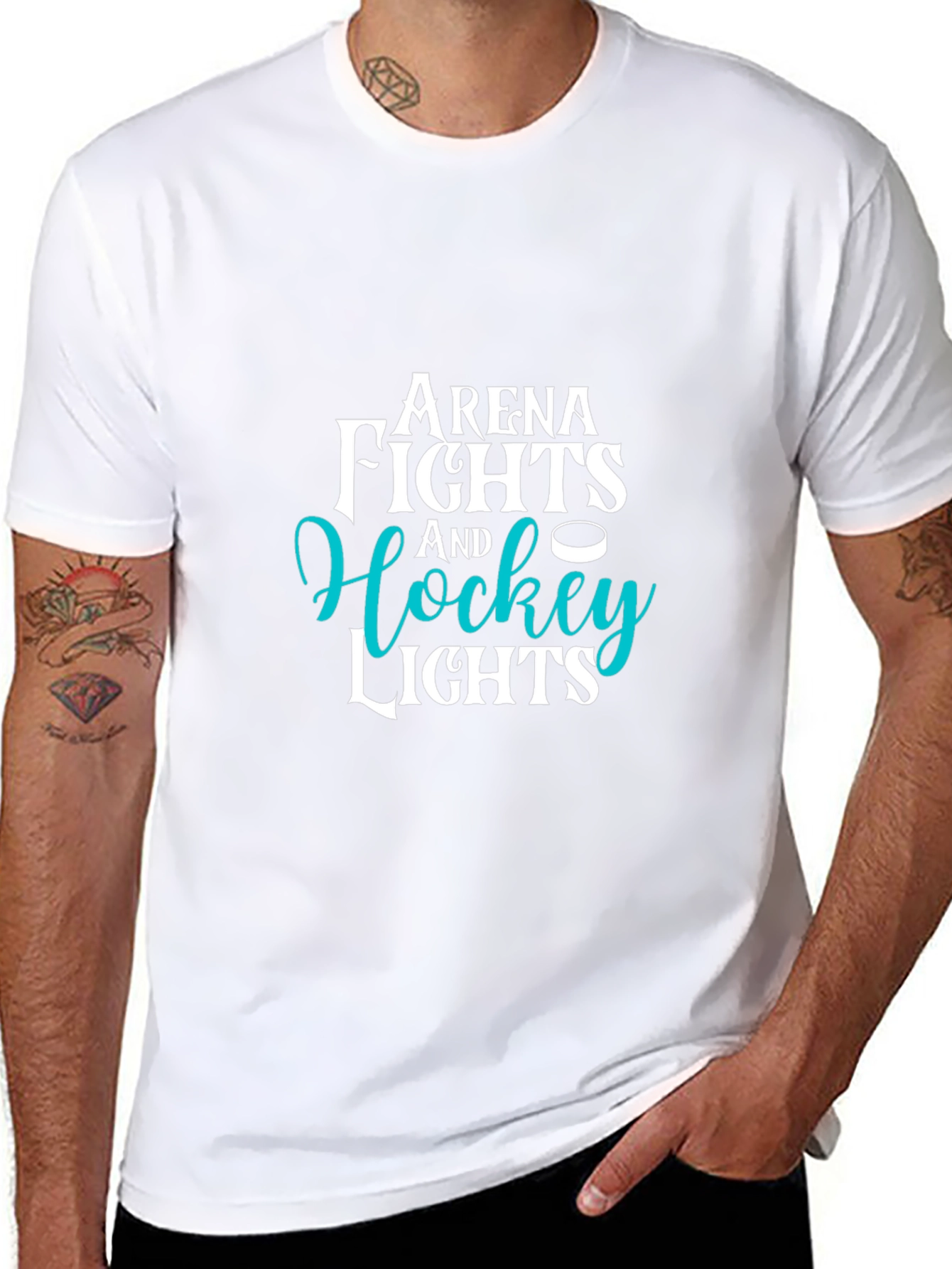 Camiseta Negra con Diseño de Hockey