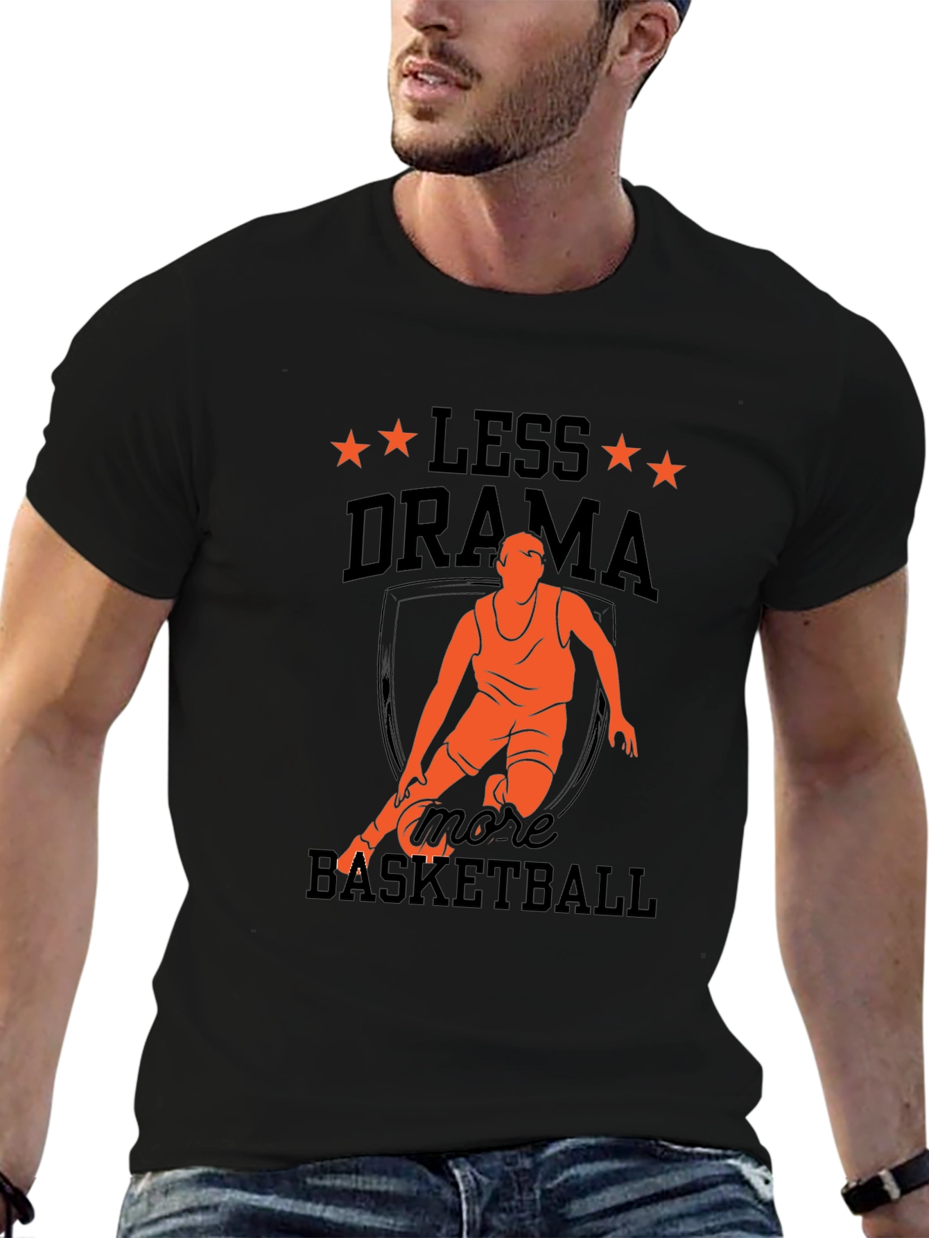 Camiseta Hombre Baloncesto Menos Drama Más Baloncesto