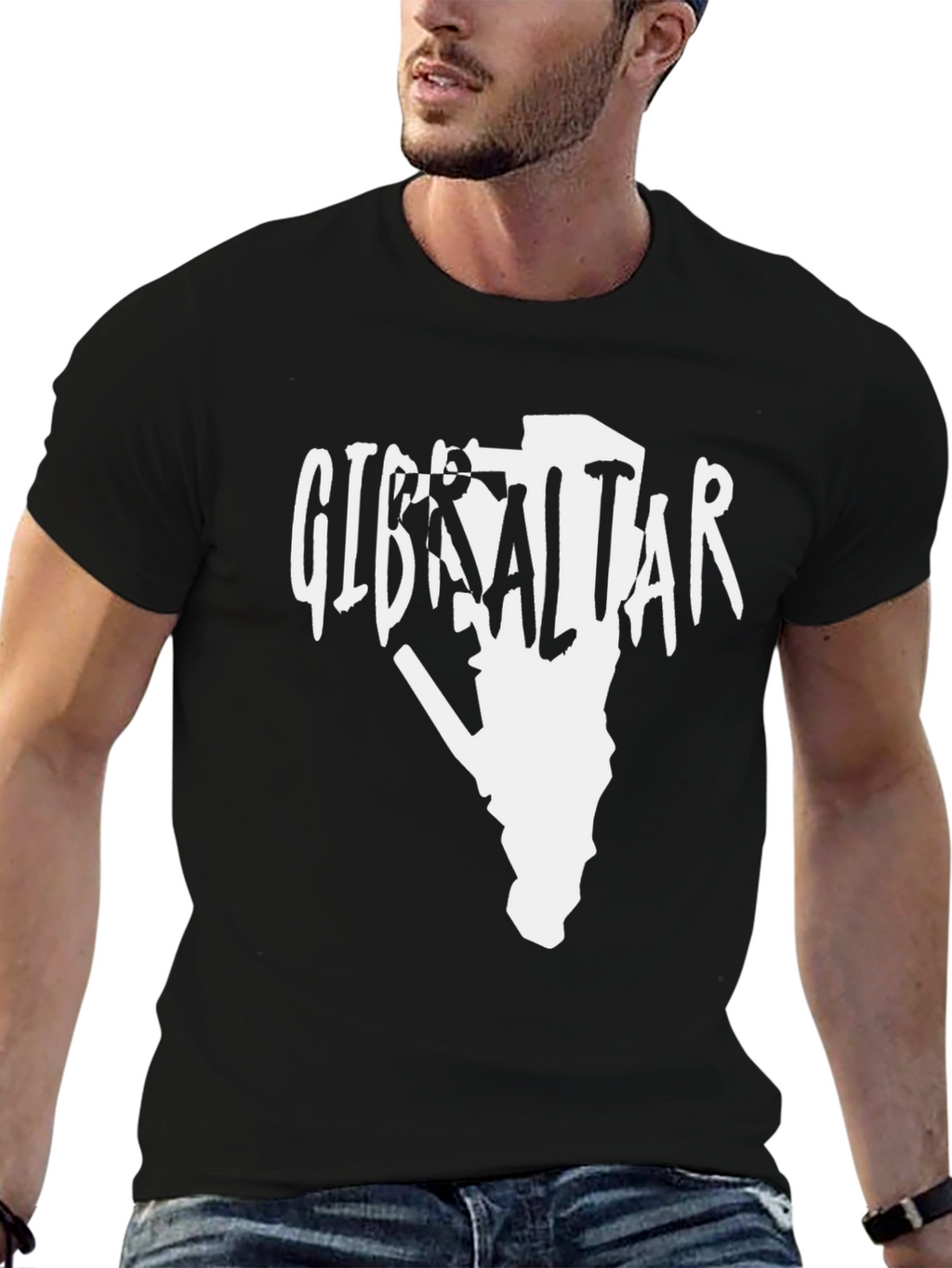 Camiseta Gibraltar Negra Hombre Diseño Original